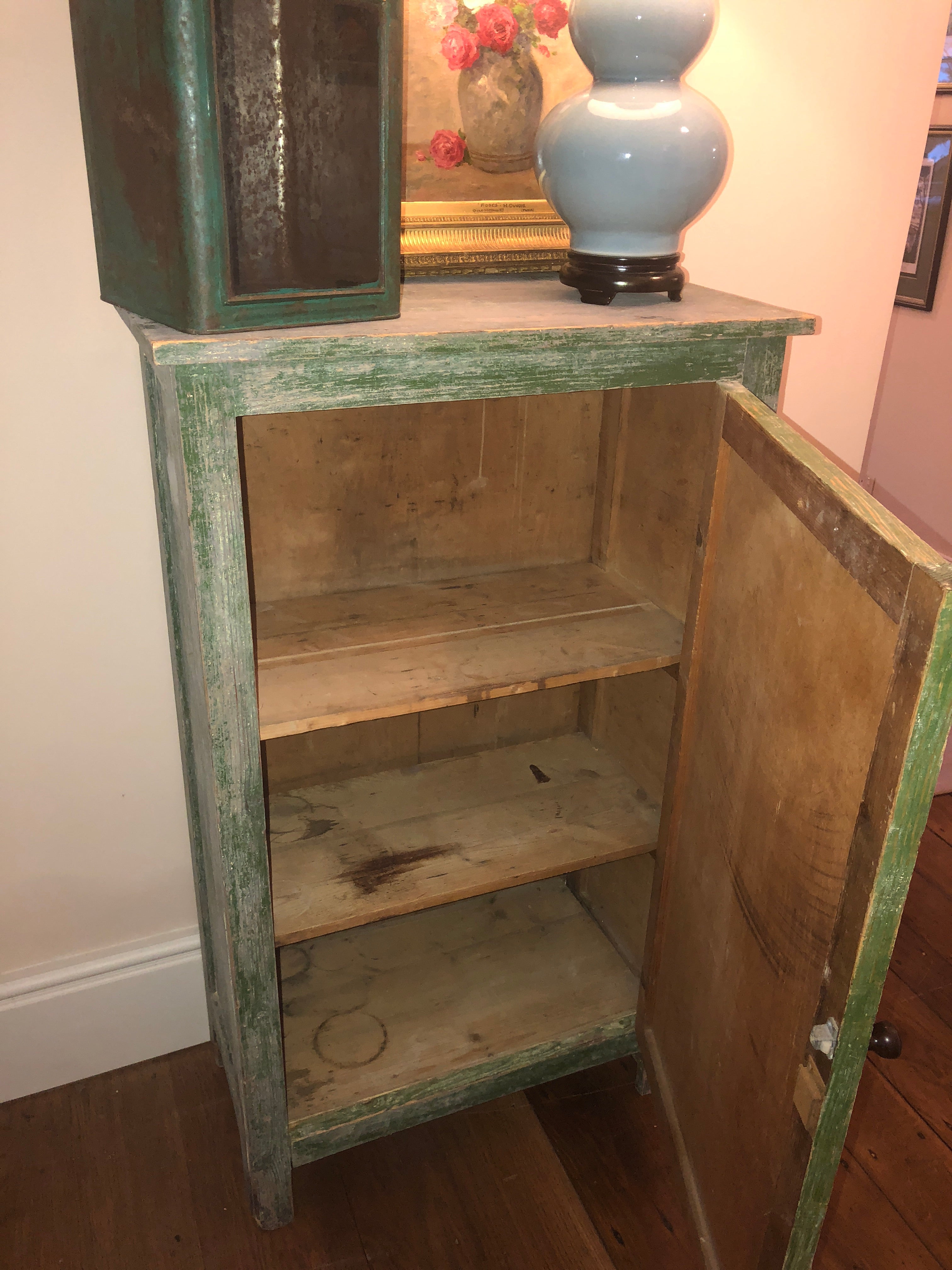 Small Green Painted Cupboard
