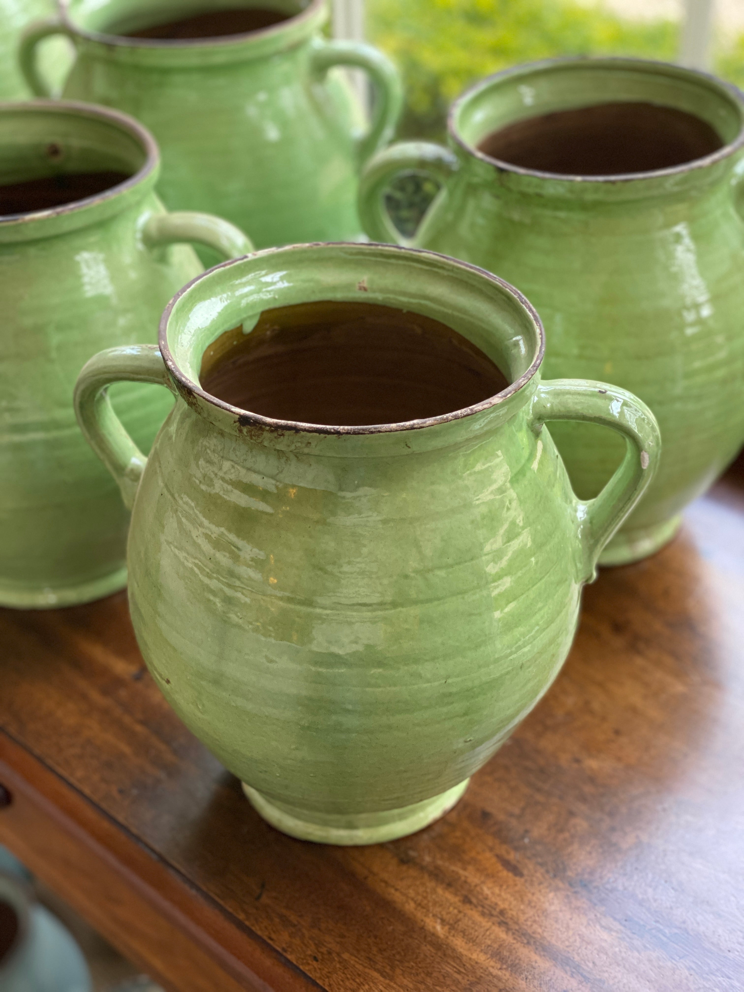 Large Hungarian Vintage Jugs/Urns - Pale Green
