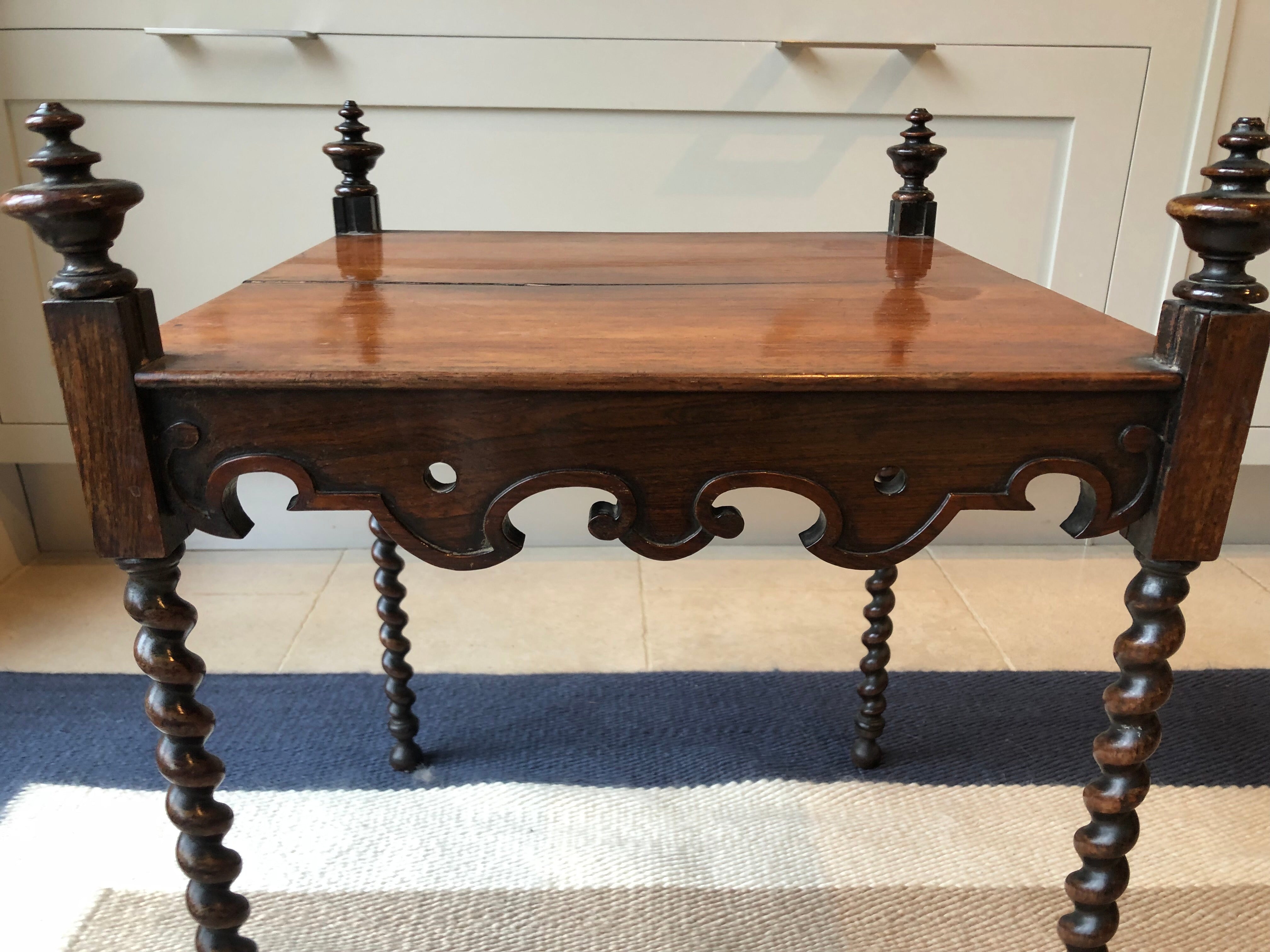 Rosewood Side Table with Barley twist legs