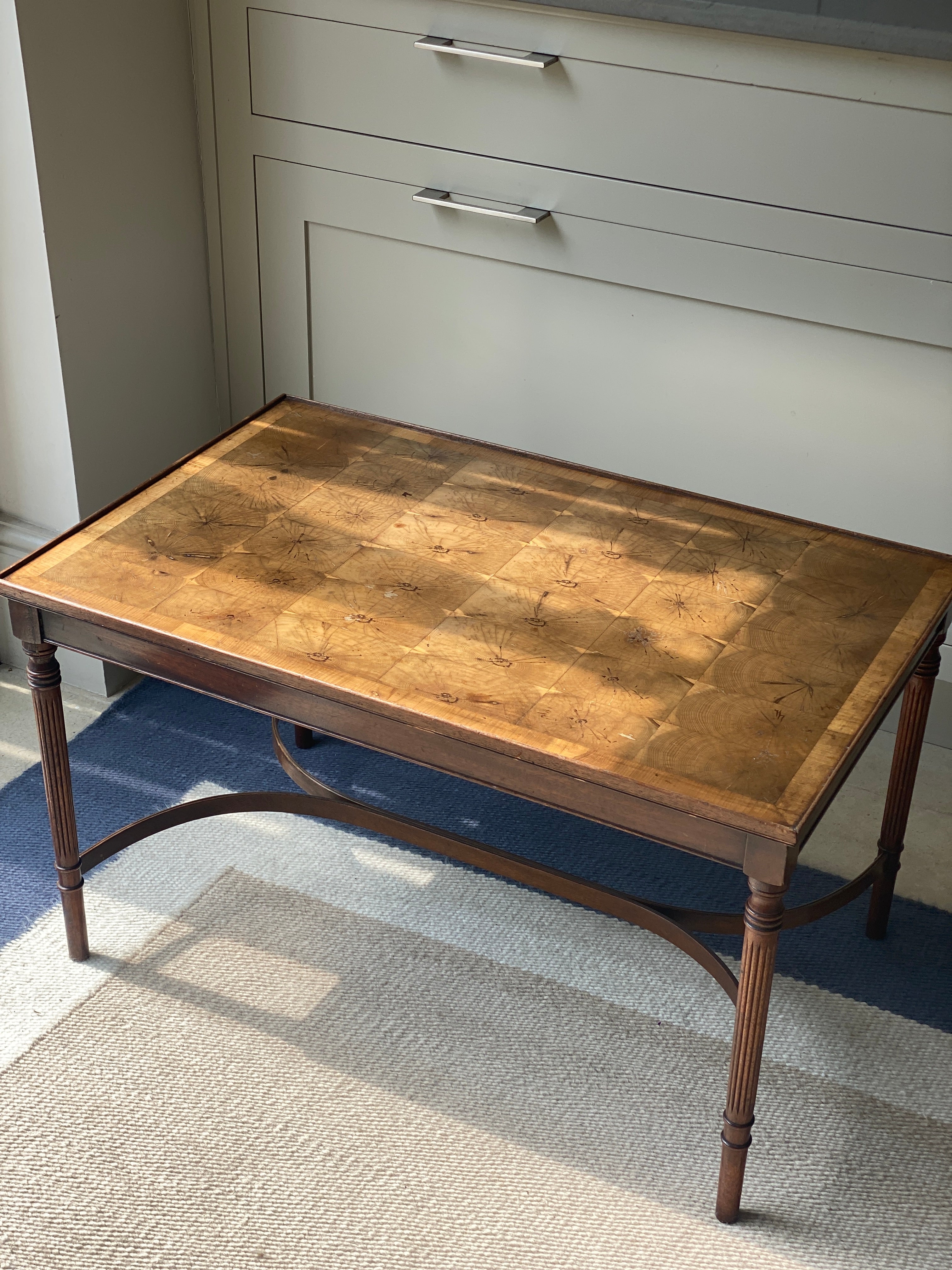 Mid Century Oyster Yew Coffee Table