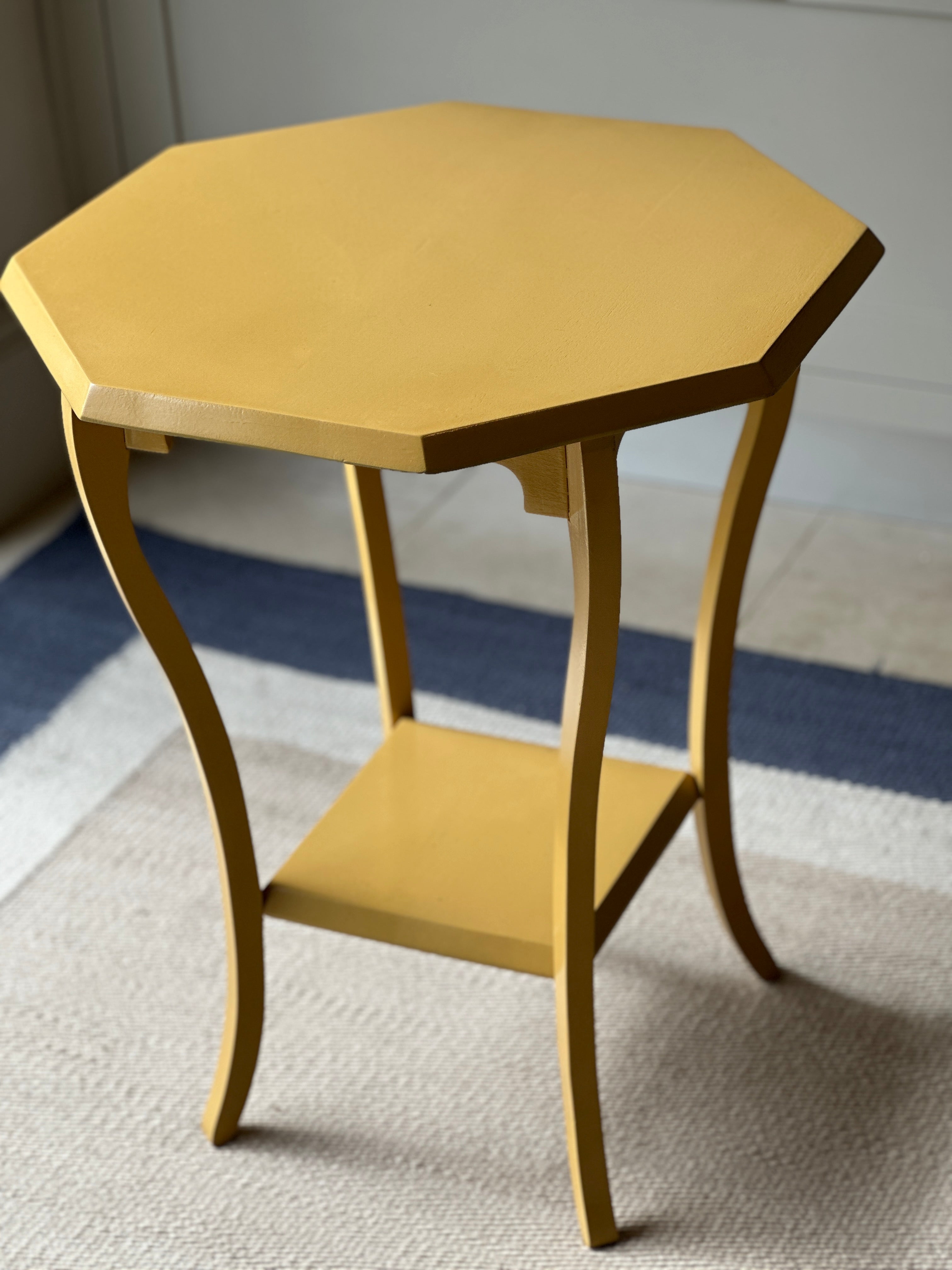 Vintage Octagonal Side Table in F&B Indian Yellow