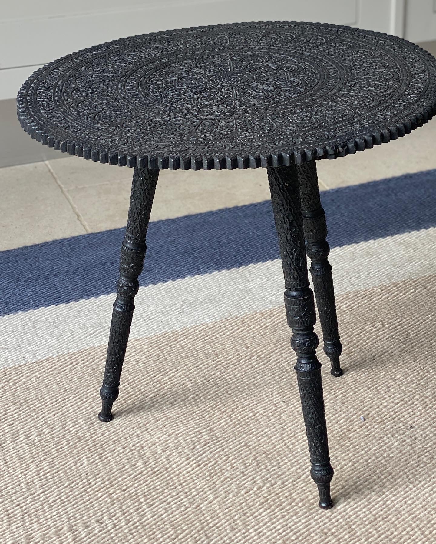 Small Anglo-Burmese Hand Carved Side Table