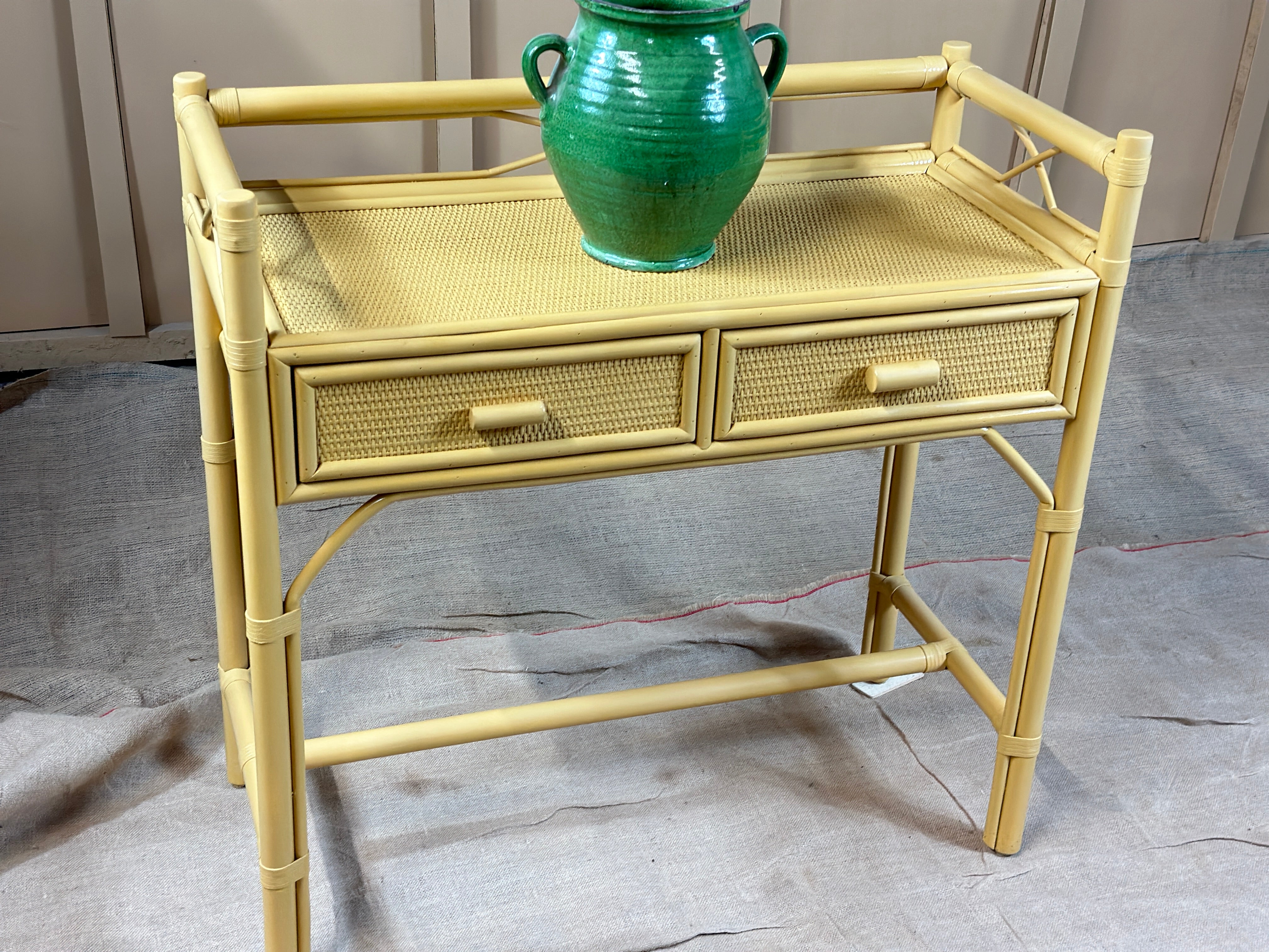 Cane Dressing Table in F&B Indian Yellow