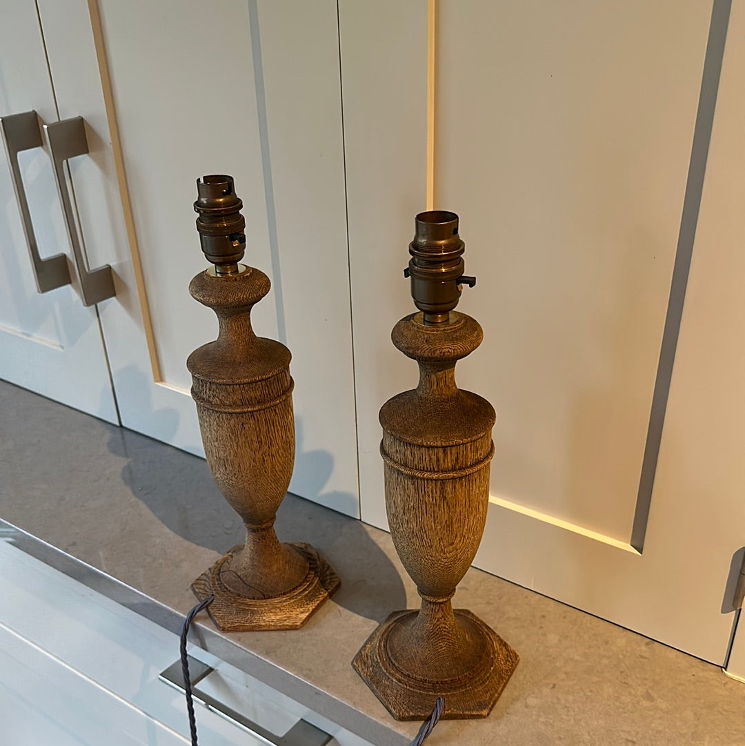 Pair of Charming Oak table Lamps