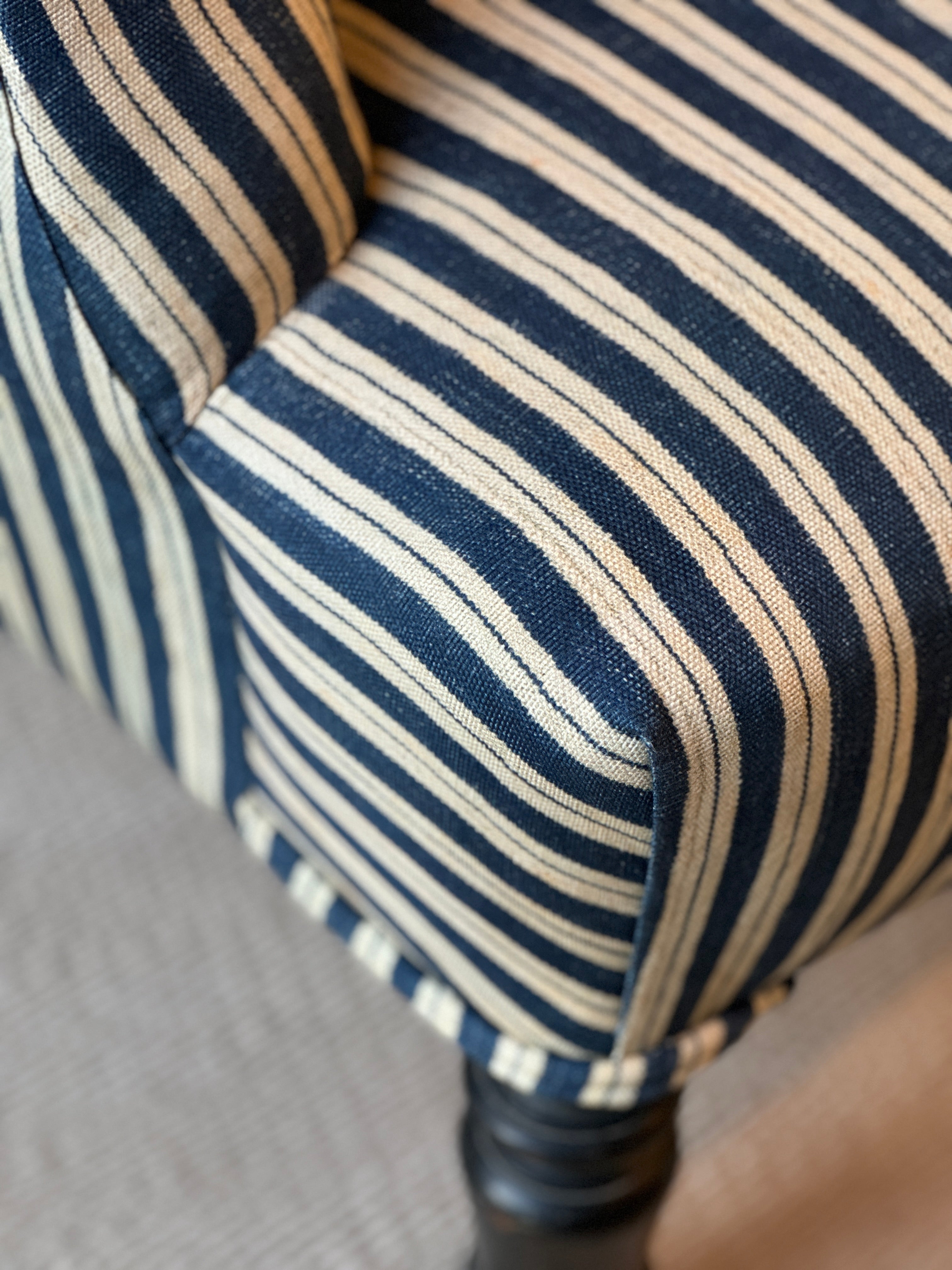 C19th French Scroll Back Chair in Jennifer Shorto