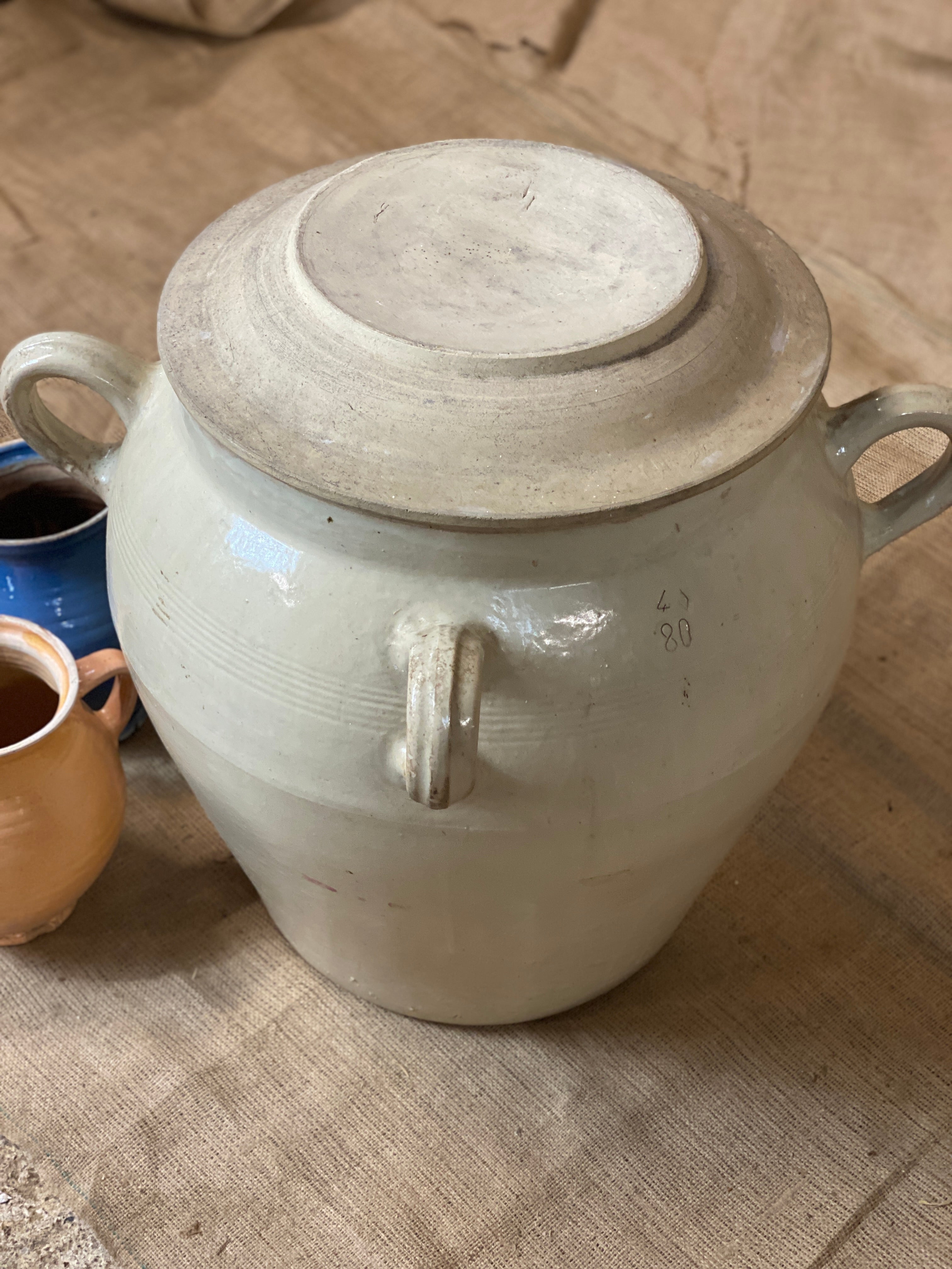 Extra Large French Olive Oil Pot