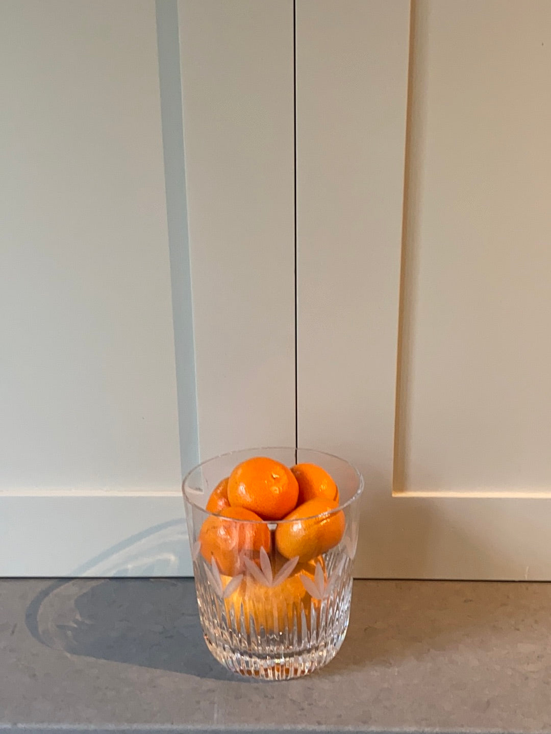 Small cut glass flower vase