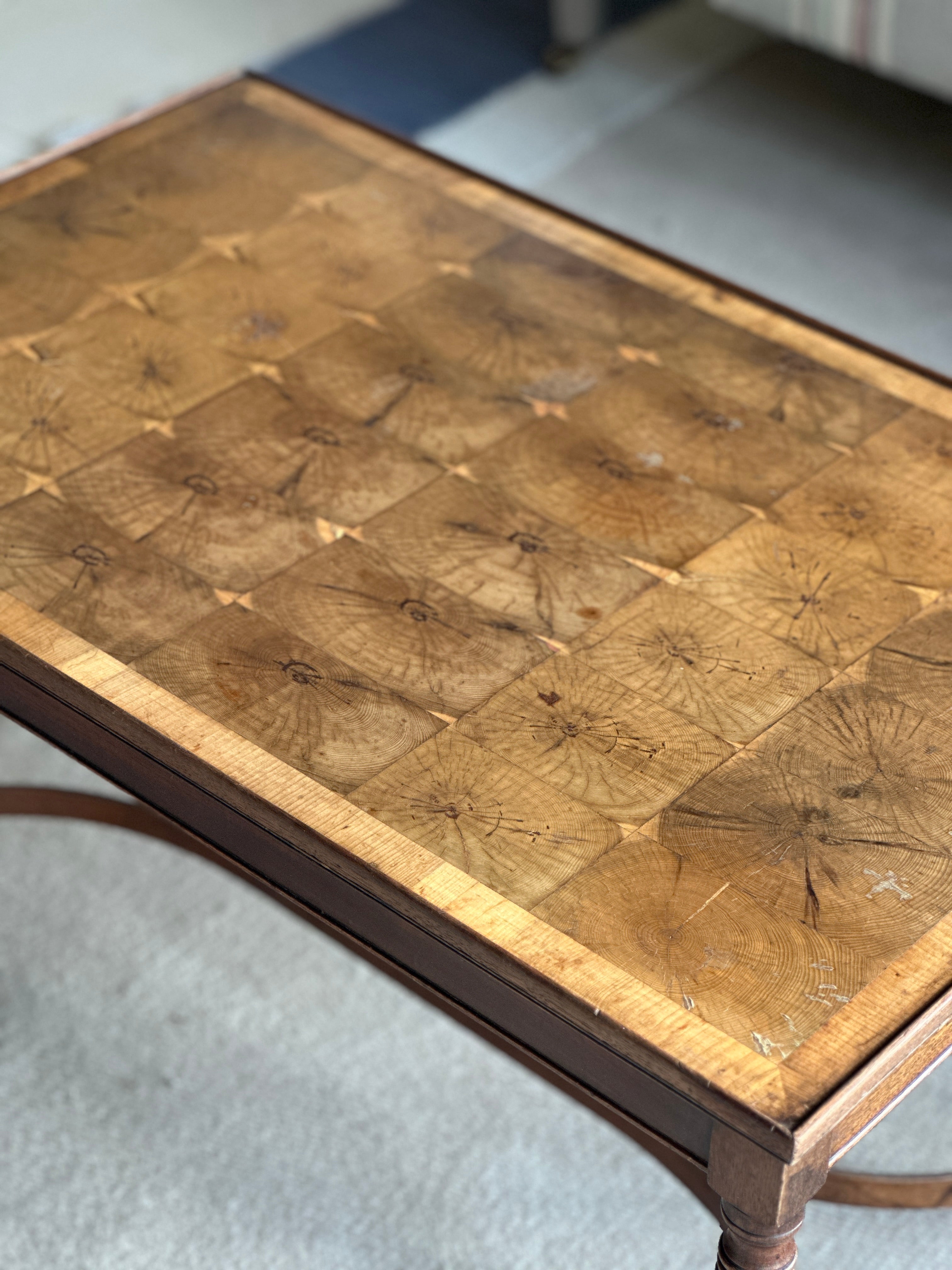 Mid Century Oyster Yew Coffee Table