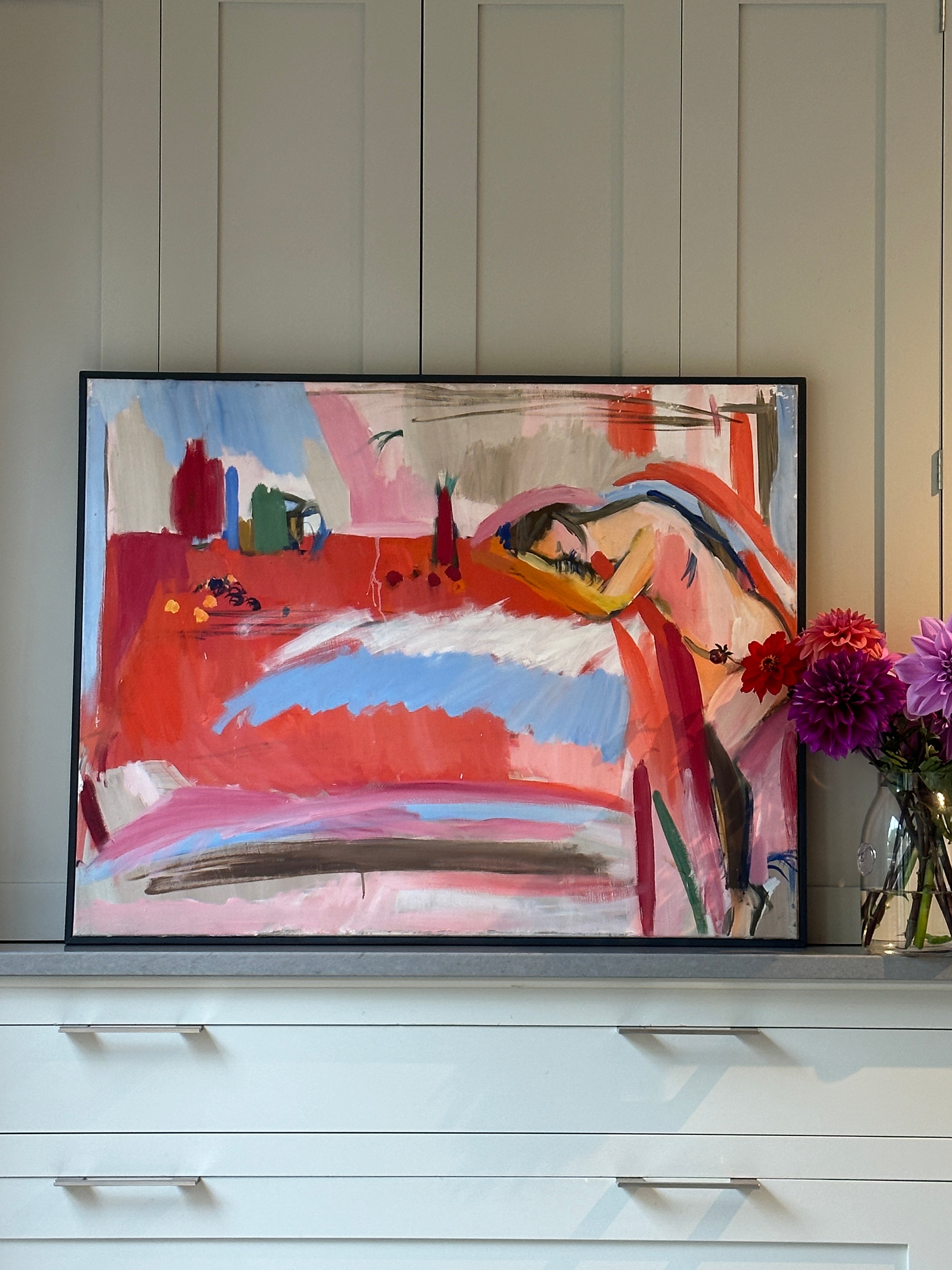 Large Colourful Oil on Canvas Painting