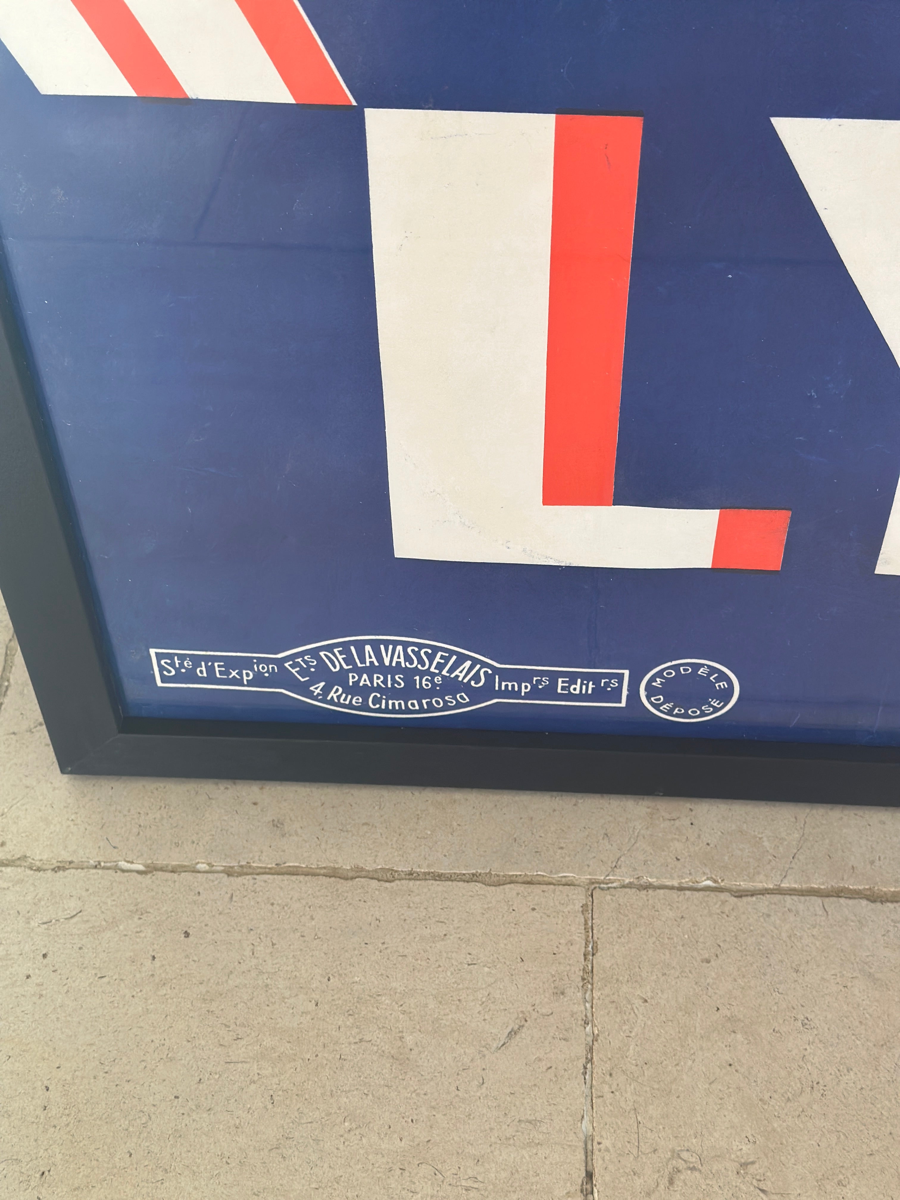 Large Original French ‘Lyrho’ Lion Poster from 1920s.