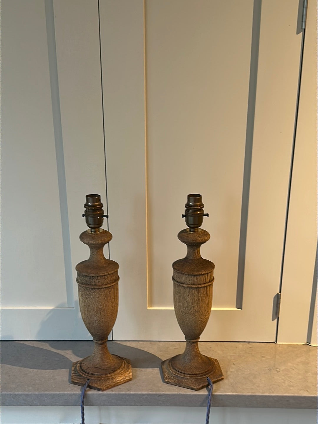 Pair of Charming Oak table Lamps