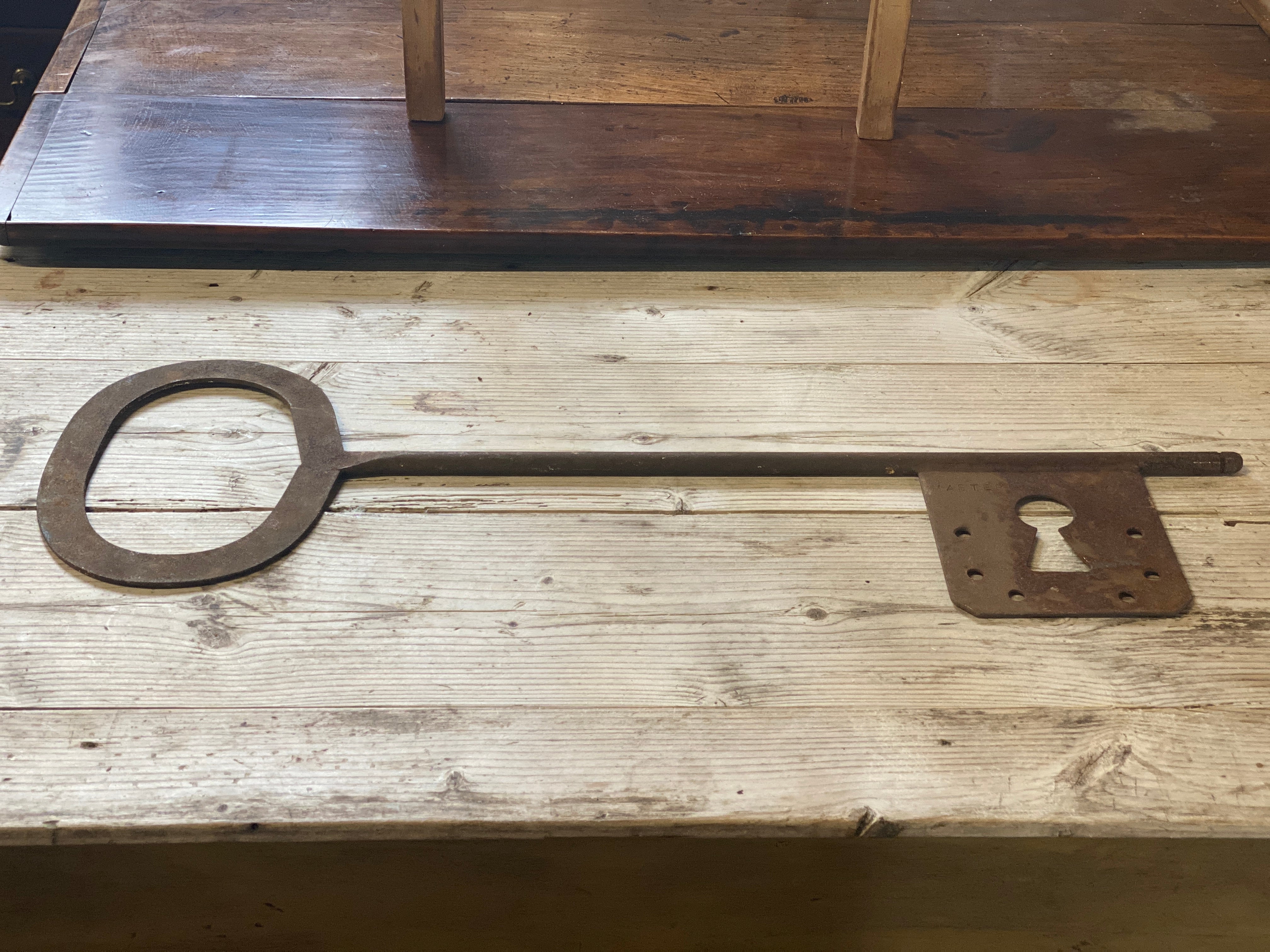 Large Decorative Rusted Iron Key