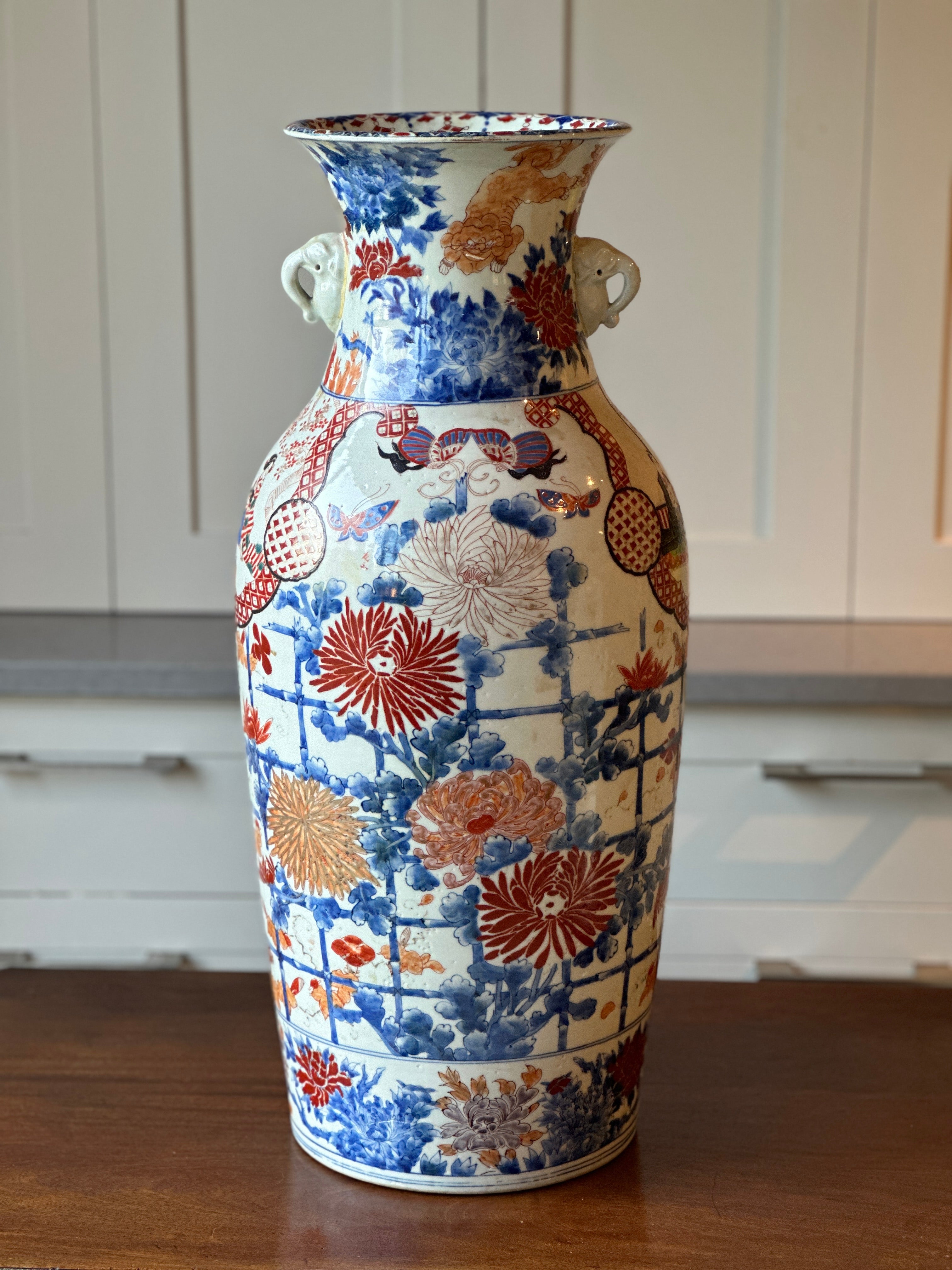 Large Japanese Polychrome Urn