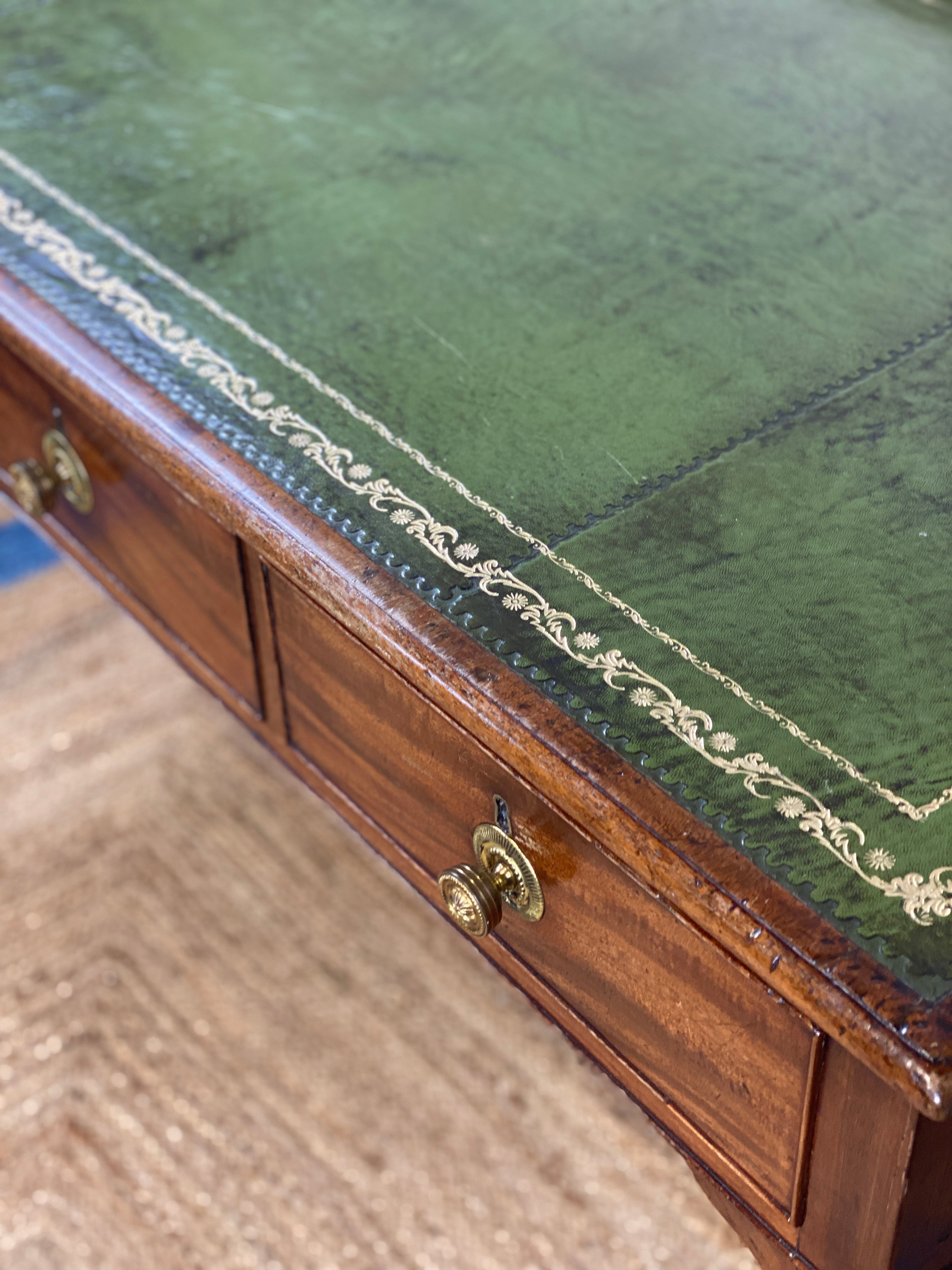 Regency Writing Desk with Leather Top