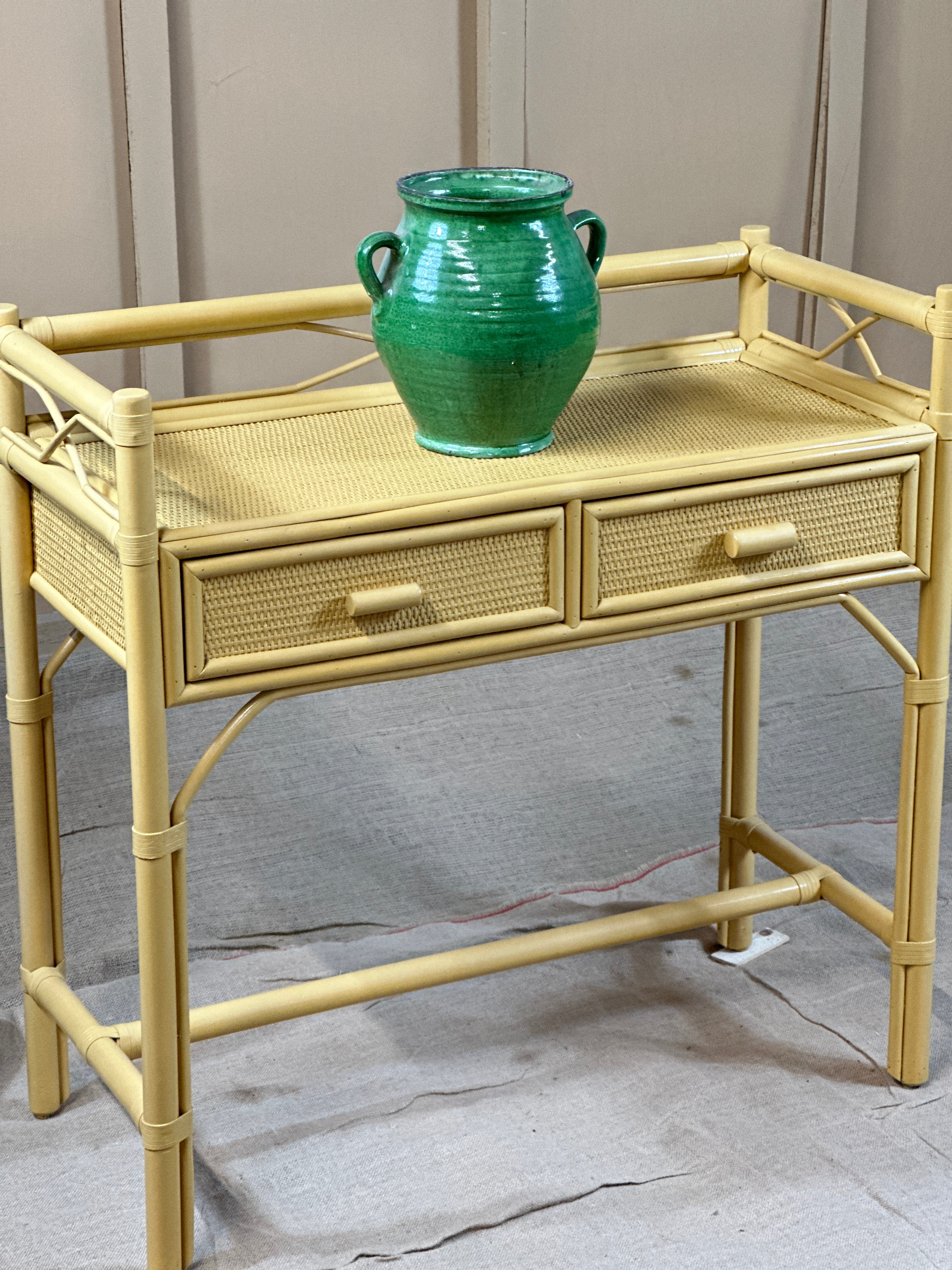 Cane Dressing Table in F&B Indian Yellow