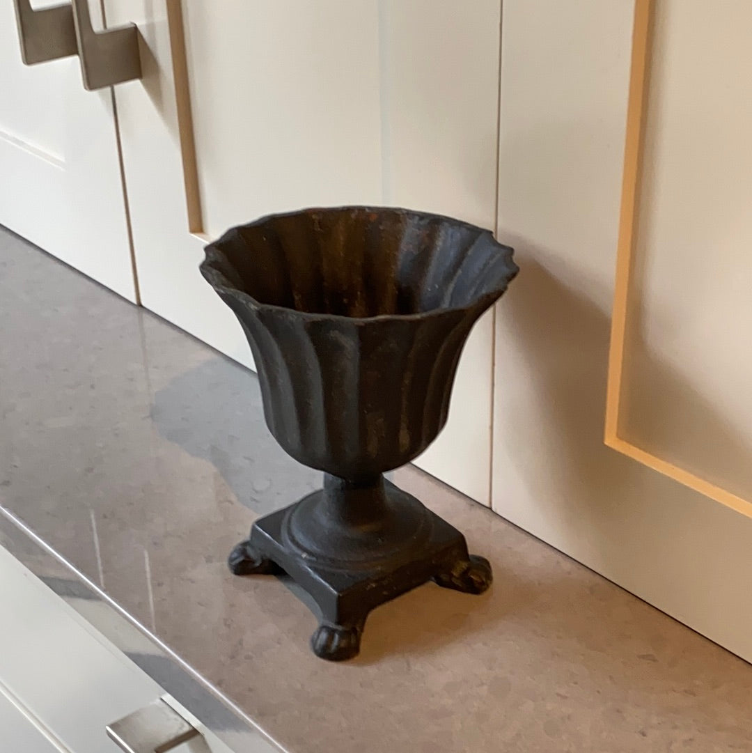 Small 19th Century Decorative Cast Iron Urn