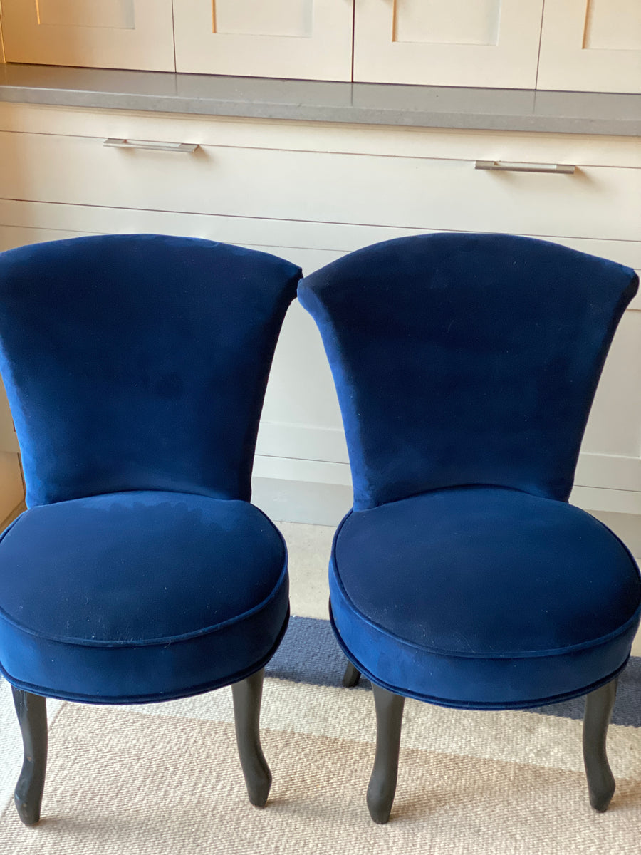 Navy blue discount dressing table chair