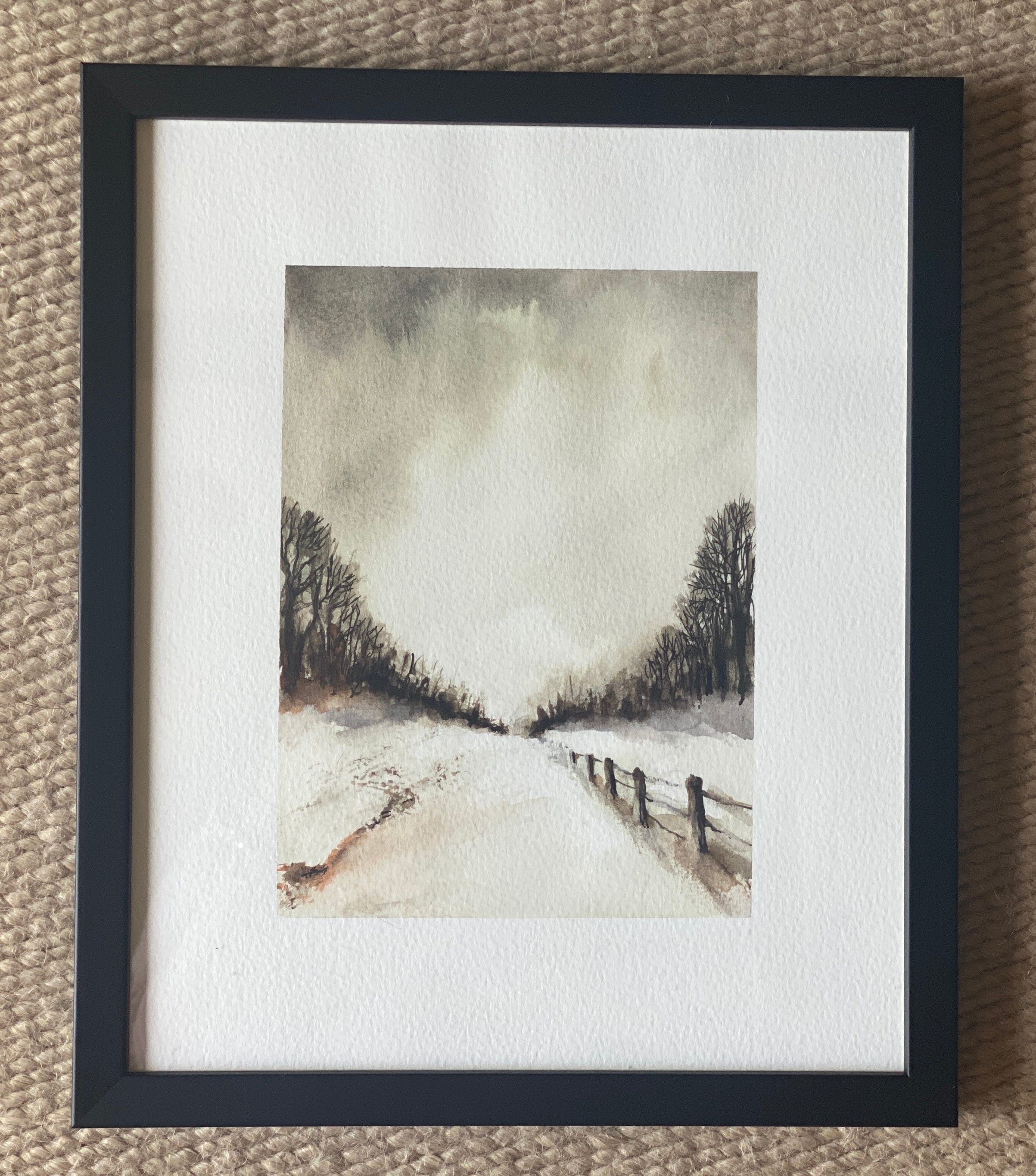 Original Framed Watercolour Landscape - Path