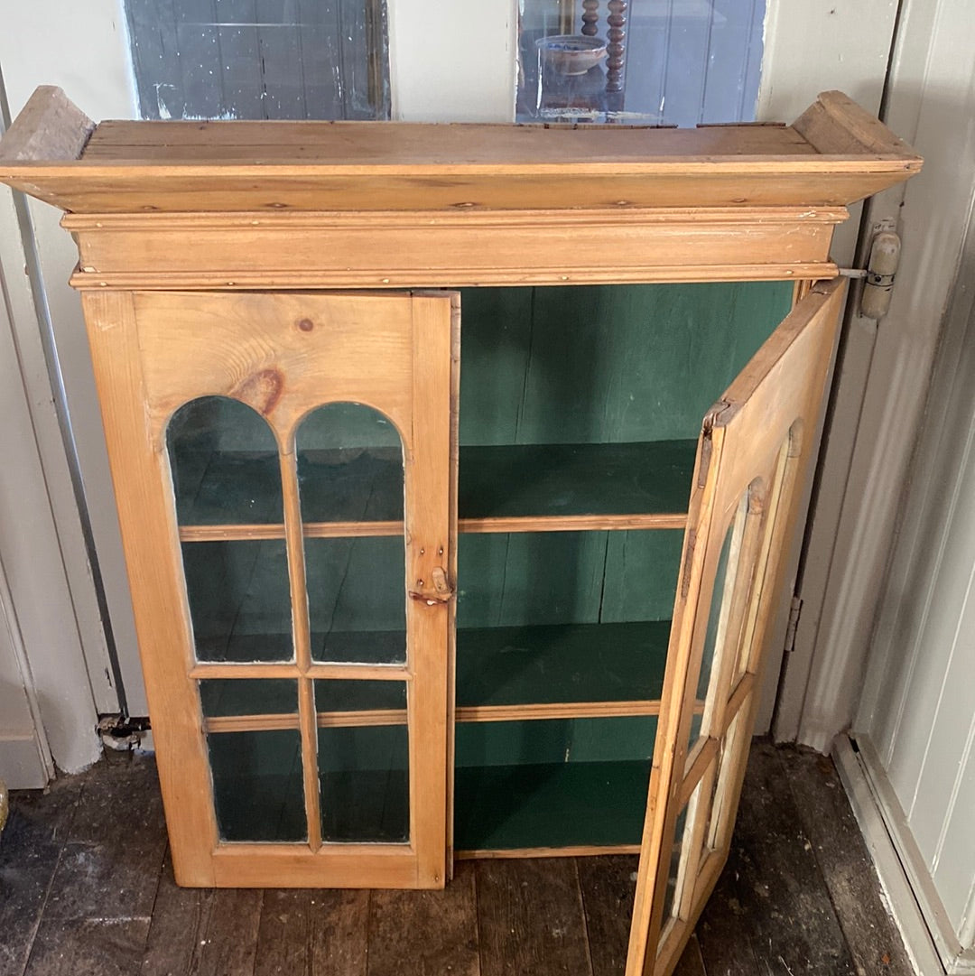 Lovely Pitch Pine Glazed Cabinet
