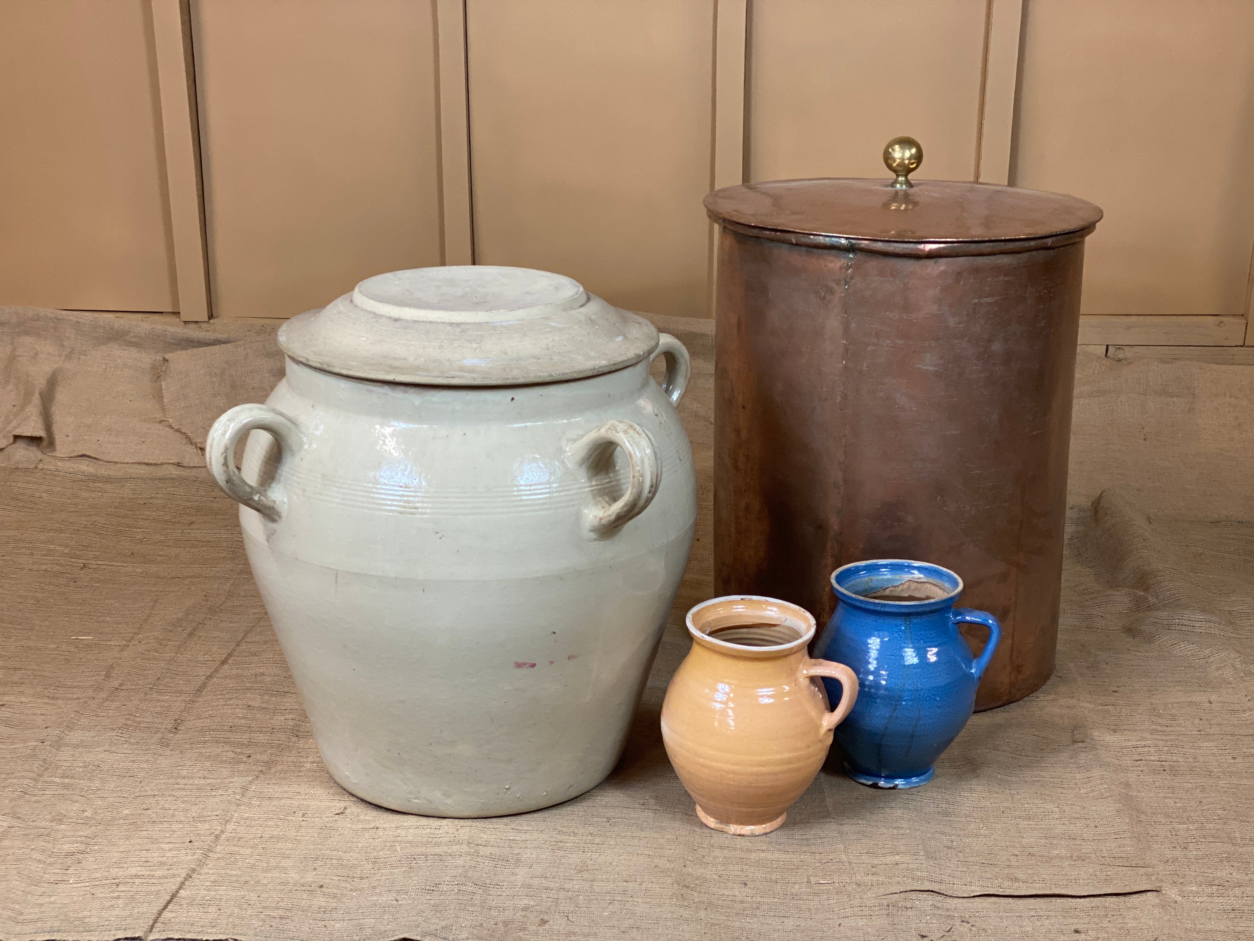 Extra Large French Olive Oil Pot