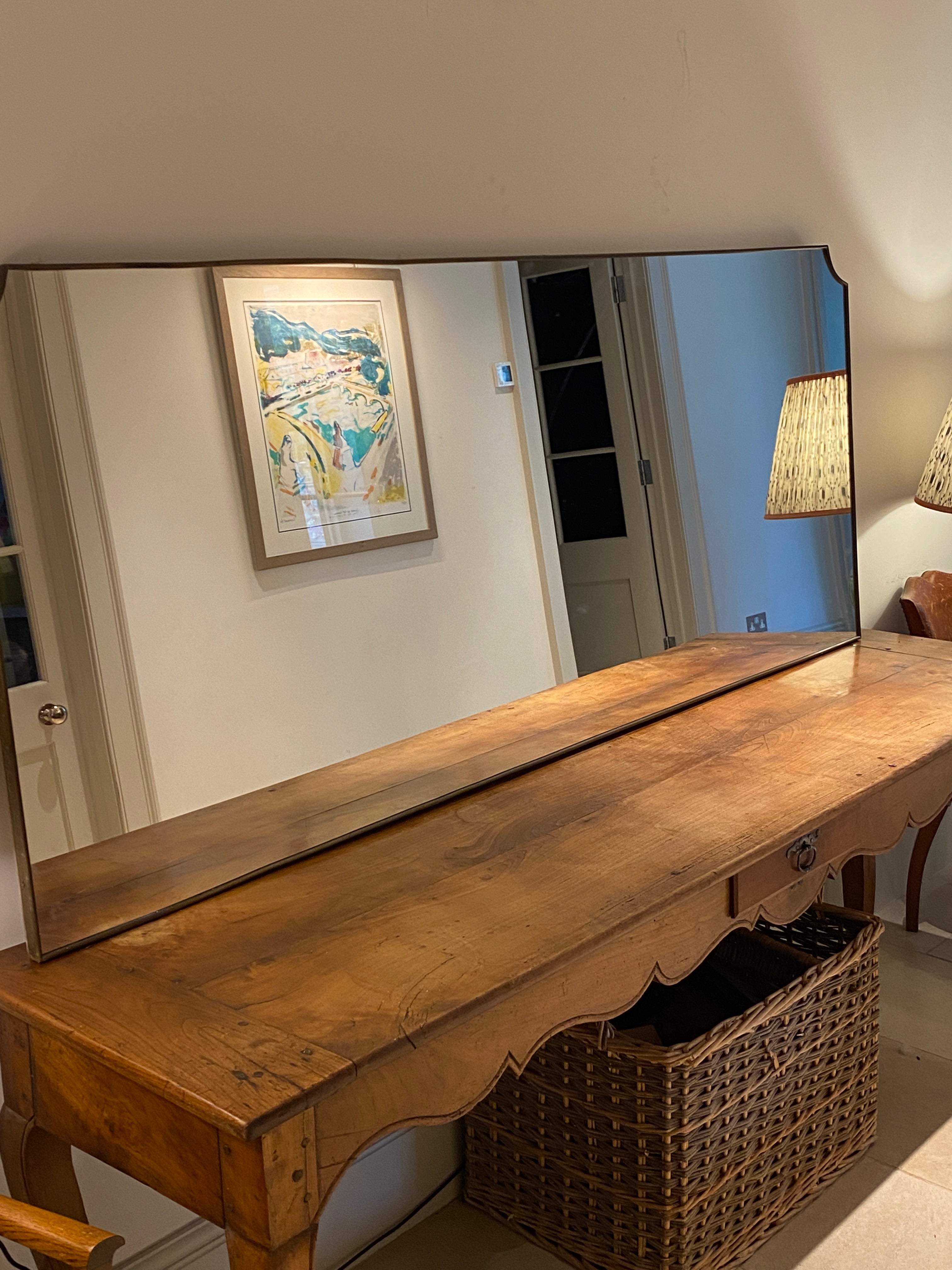 Large Italian Midcentury Landscape Mirror