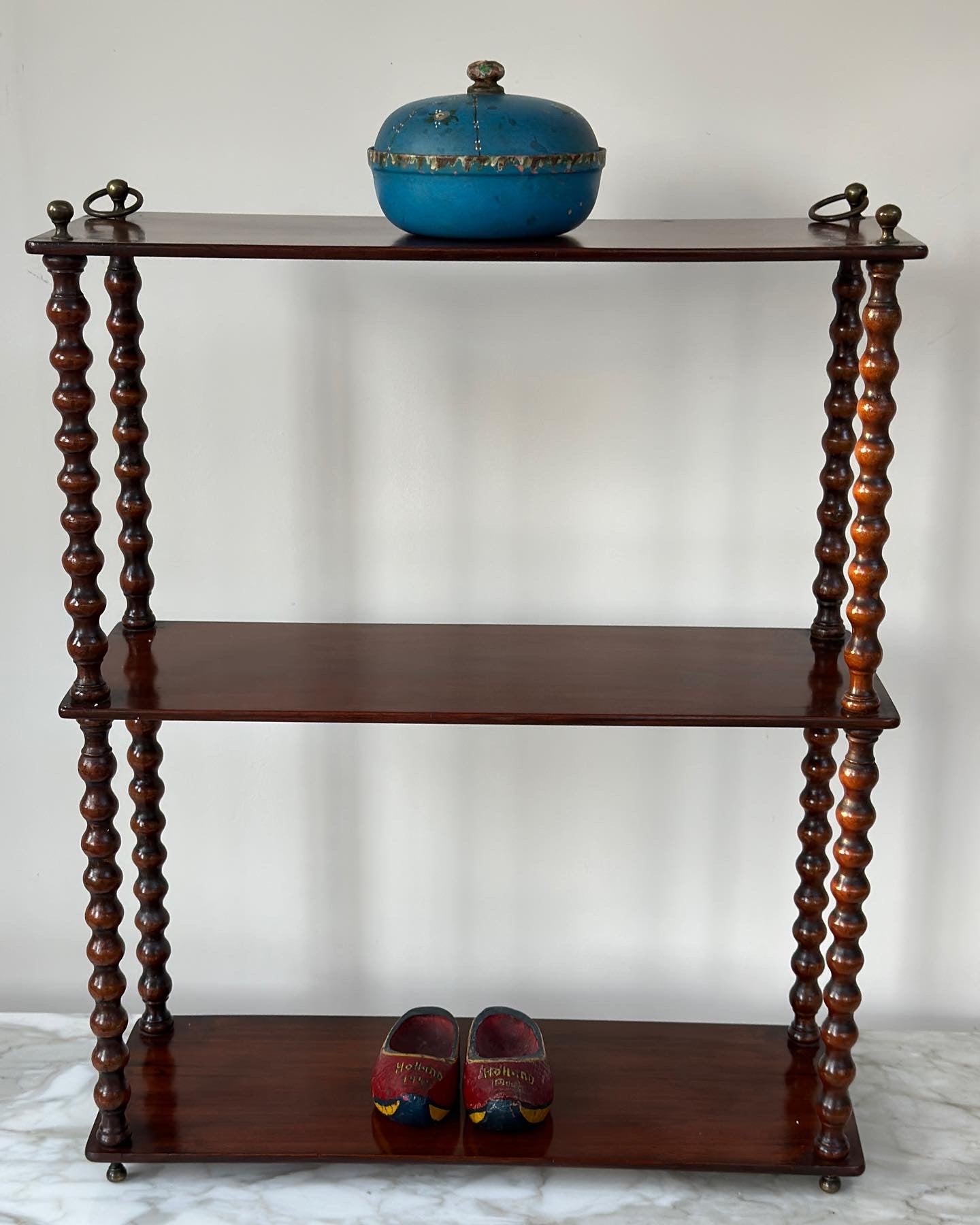 French Mahogany Wall Hanging Shelf