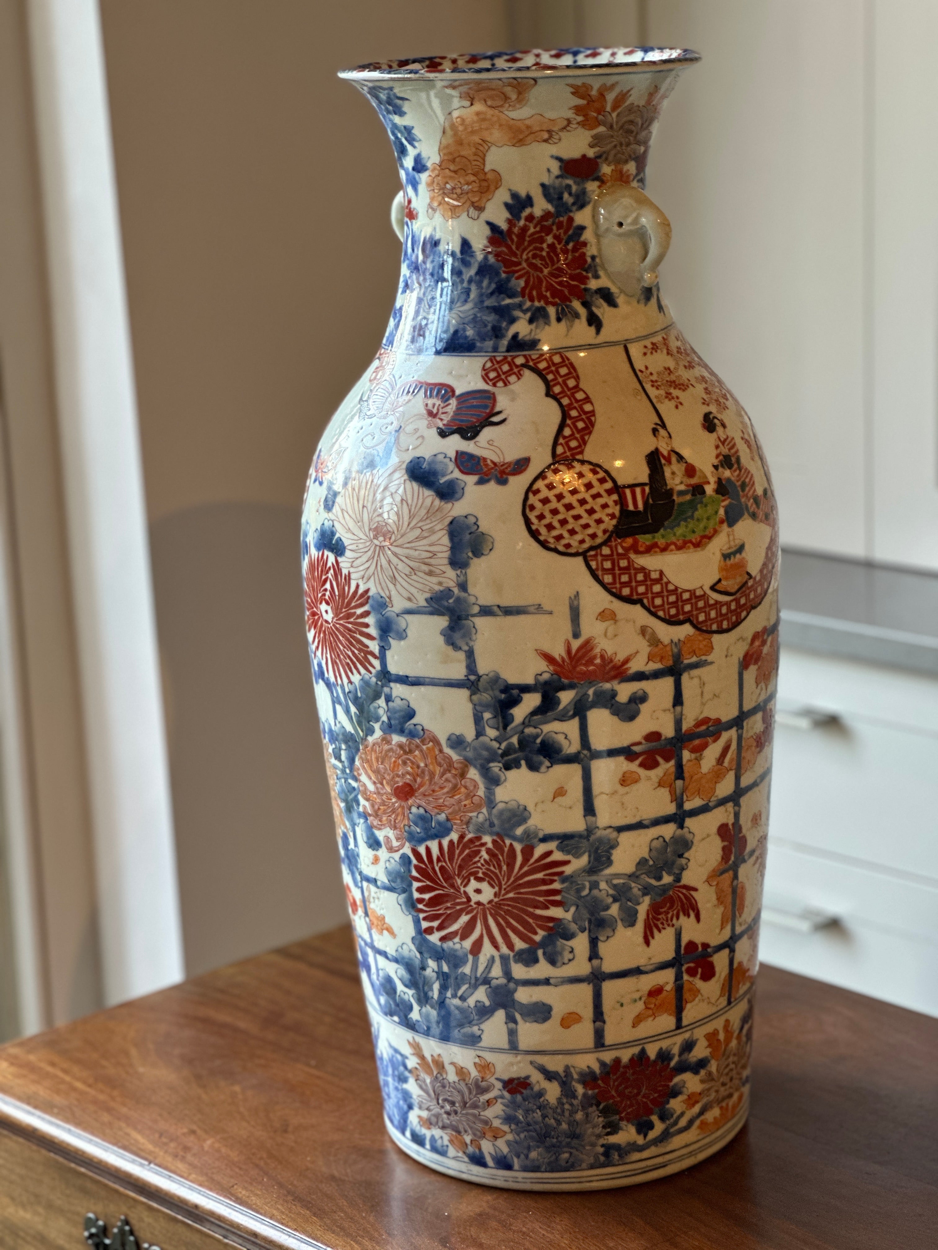 Large Japanese Polychrome Urn