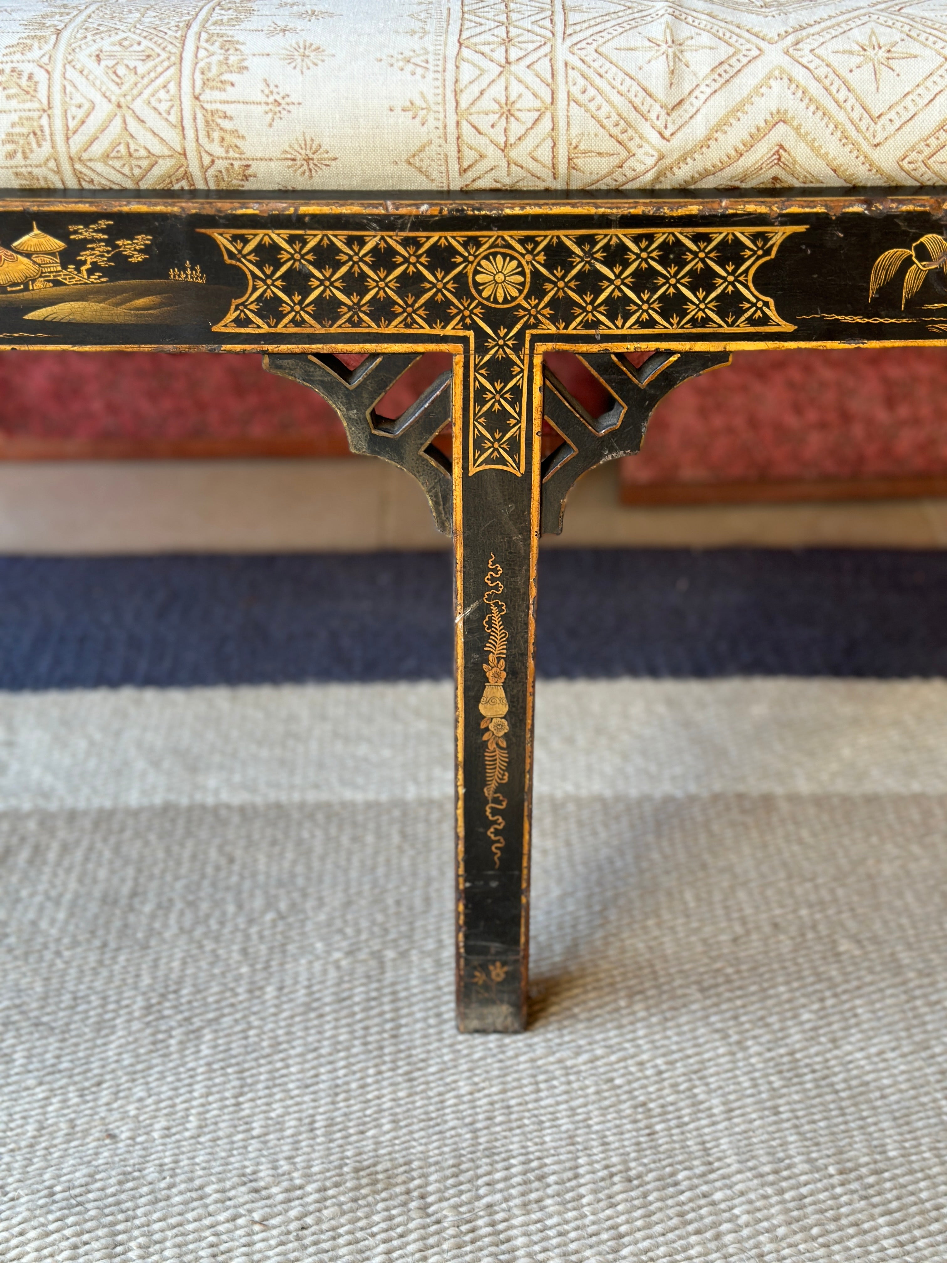 Amazing 19th C Lacquered Chinoiserie Sofa