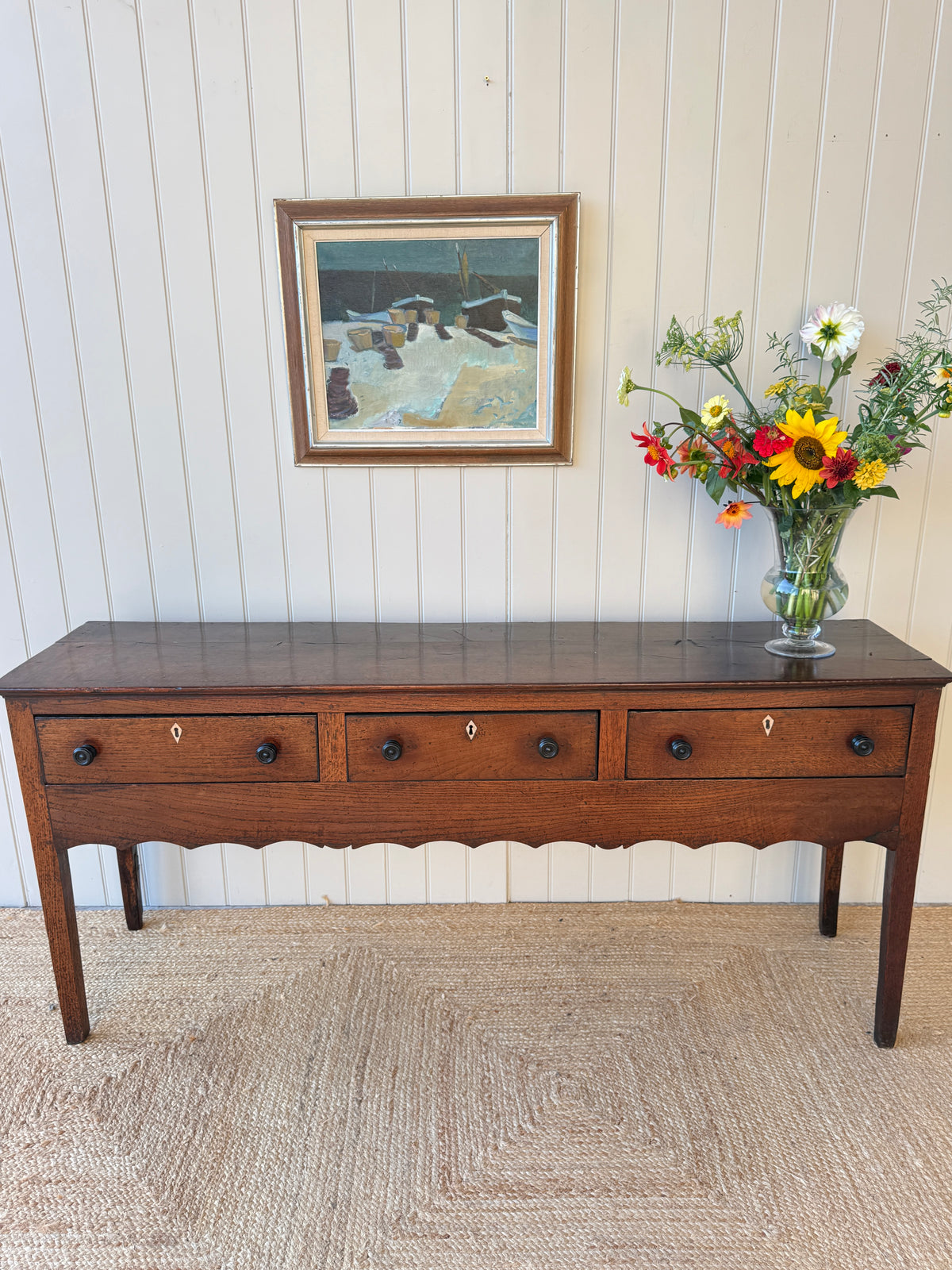 George III Oak Dresser Base, Circa 1780-1800