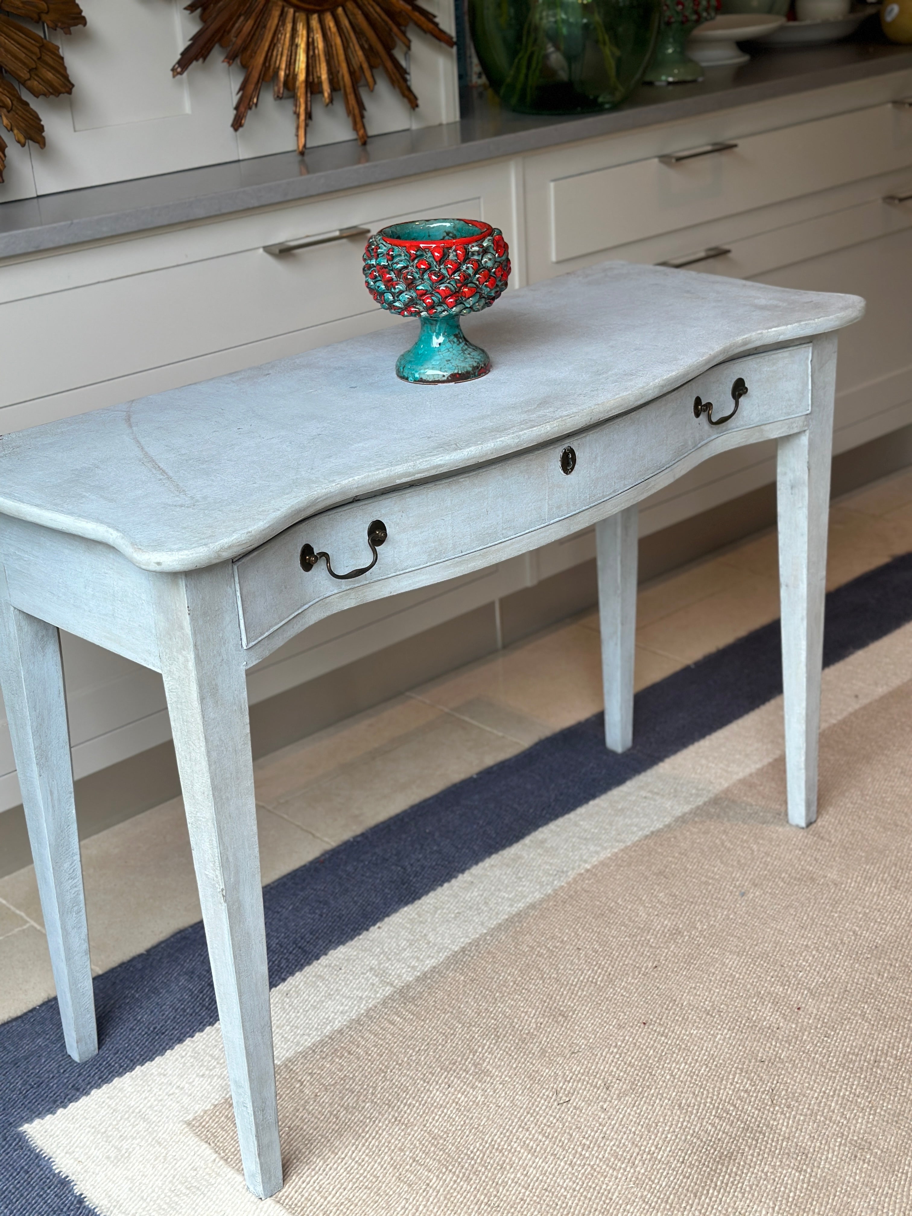 18th Century Serpentine Single Drawer Console