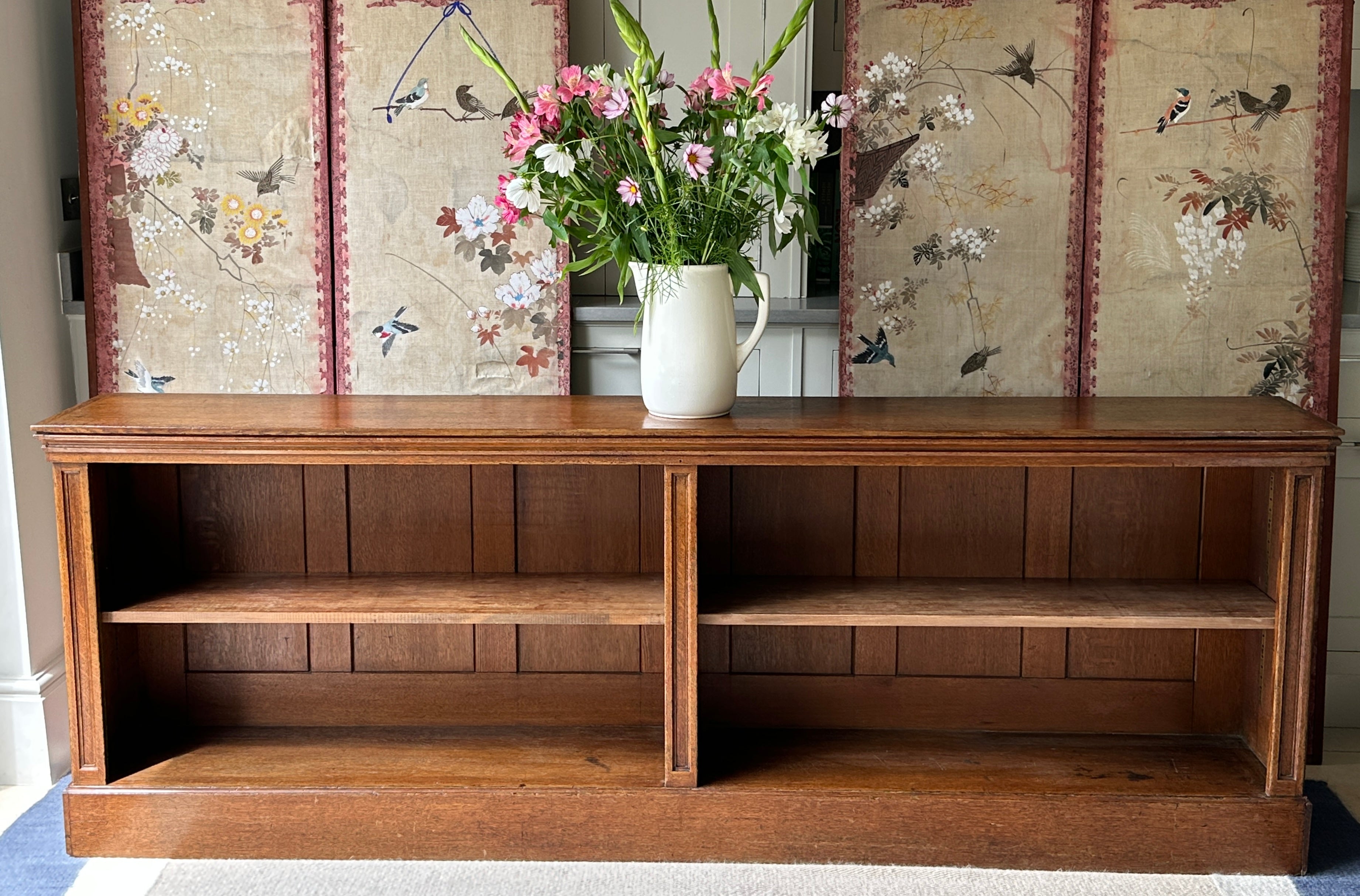 Solid Oak Low Library Bookcase