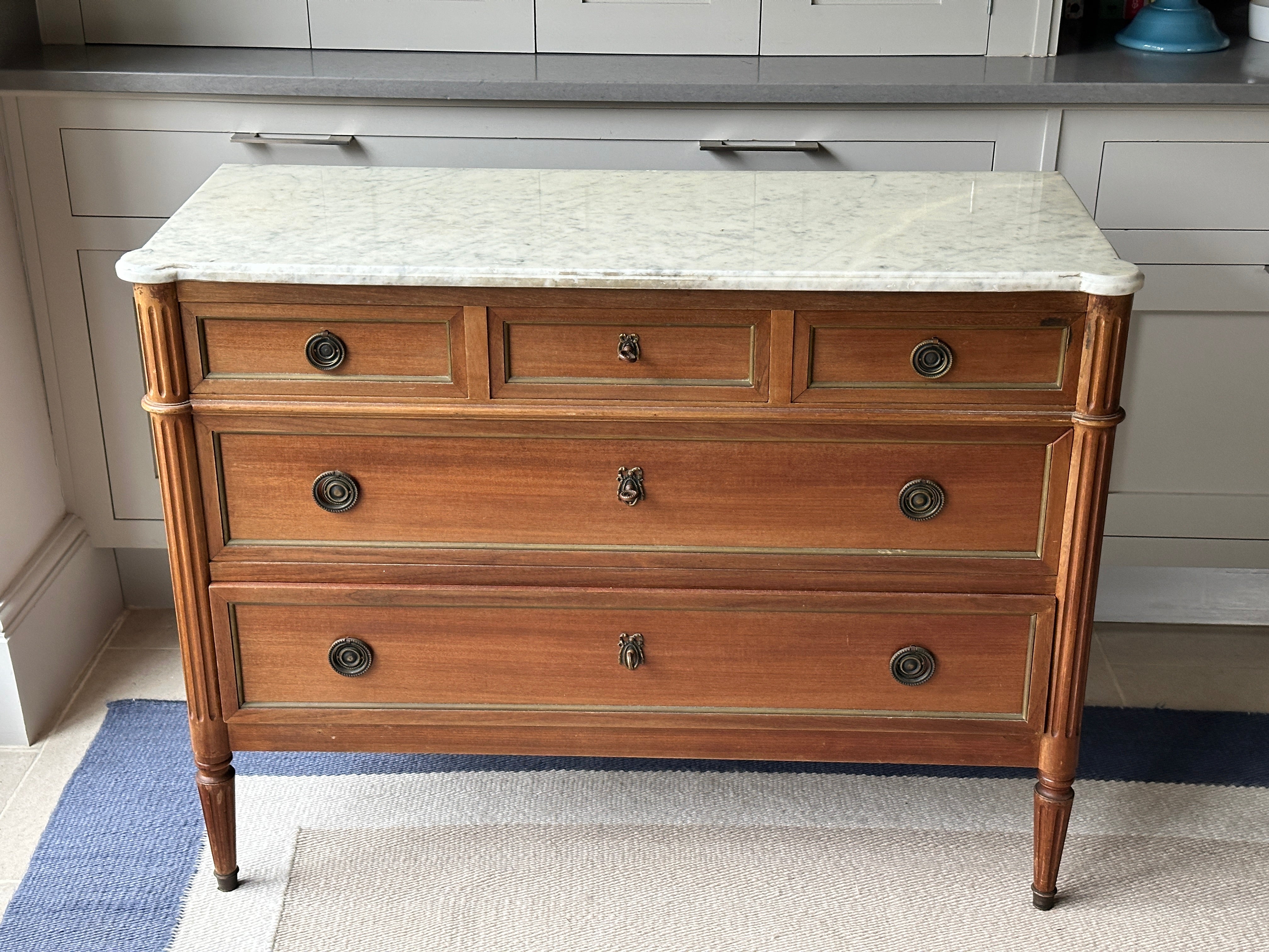 Small White Marble Topped Commode