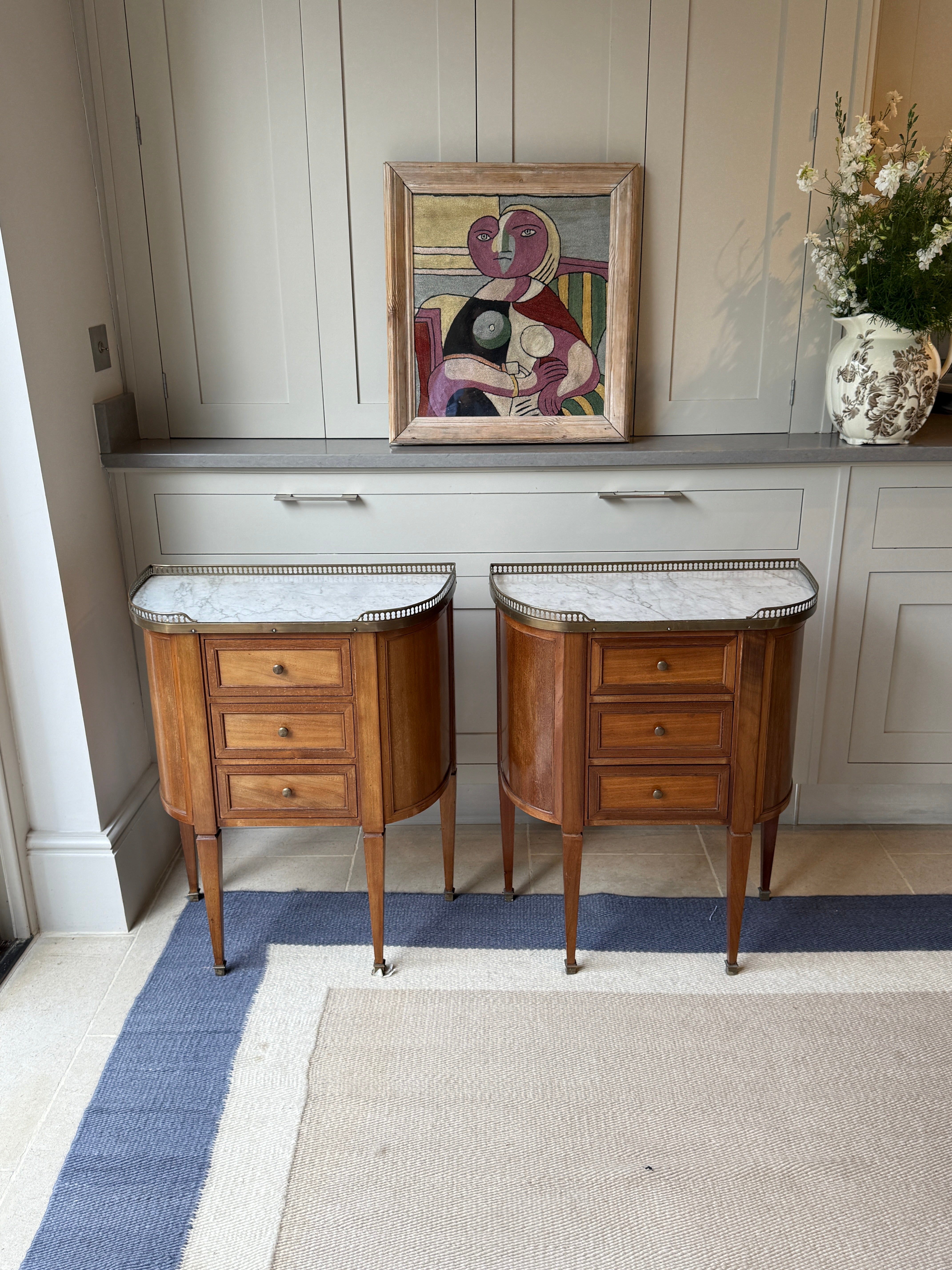 20th Century Marbled Topped Bedside Commodes