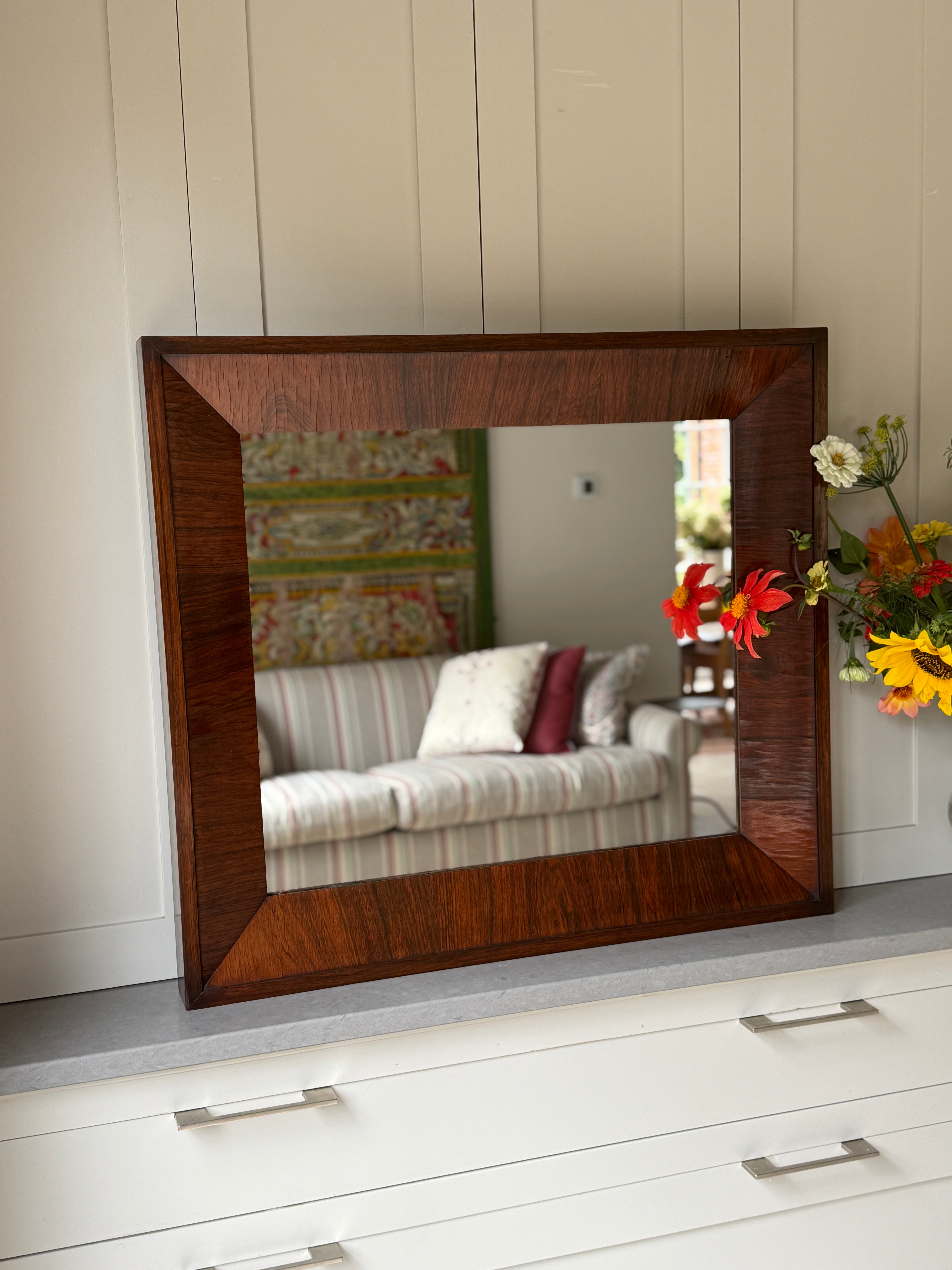 Art Deco Rosewood Mirror, Circa