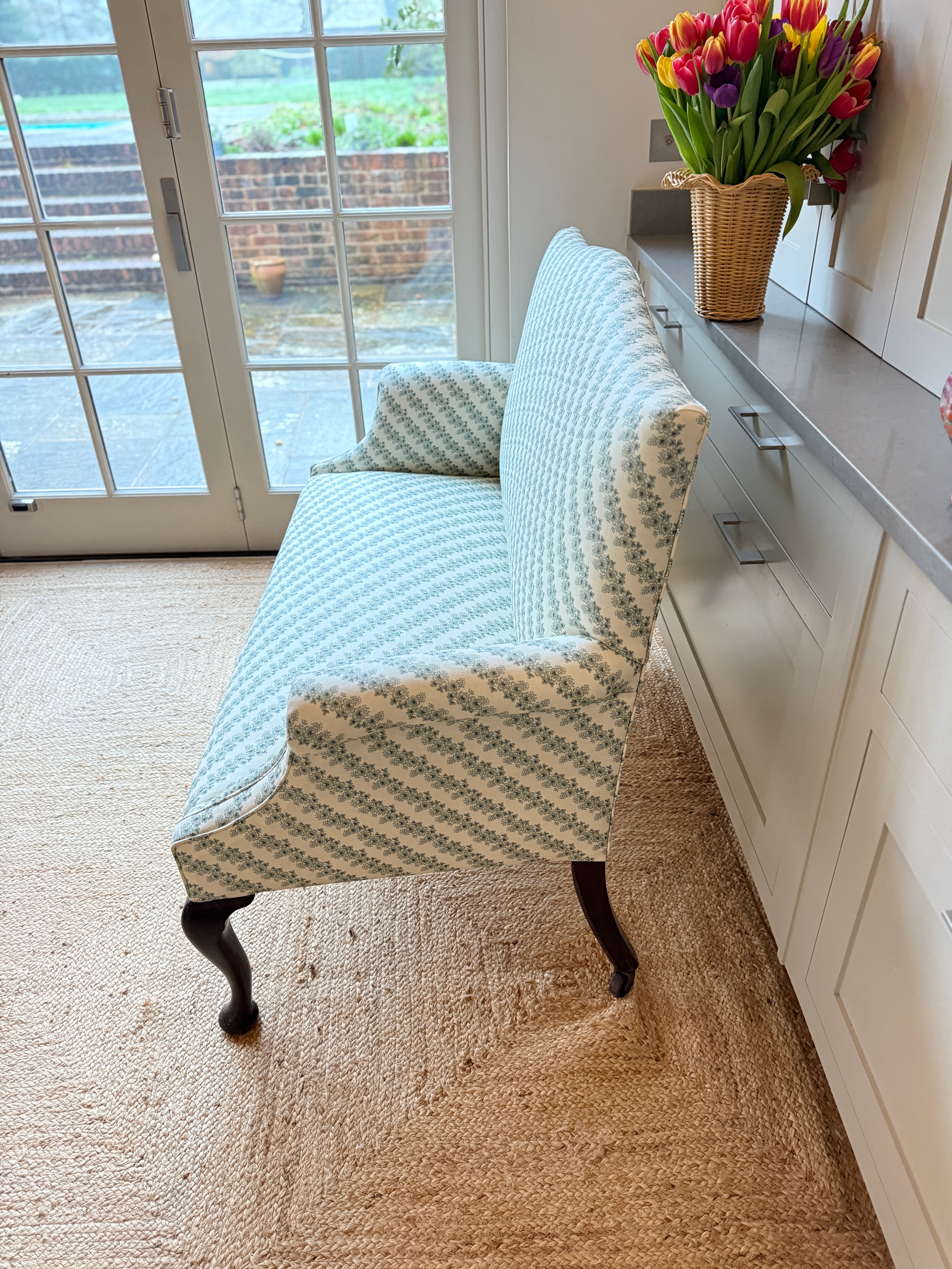 English Camel Back Sofa in Howe 36 Bourne St