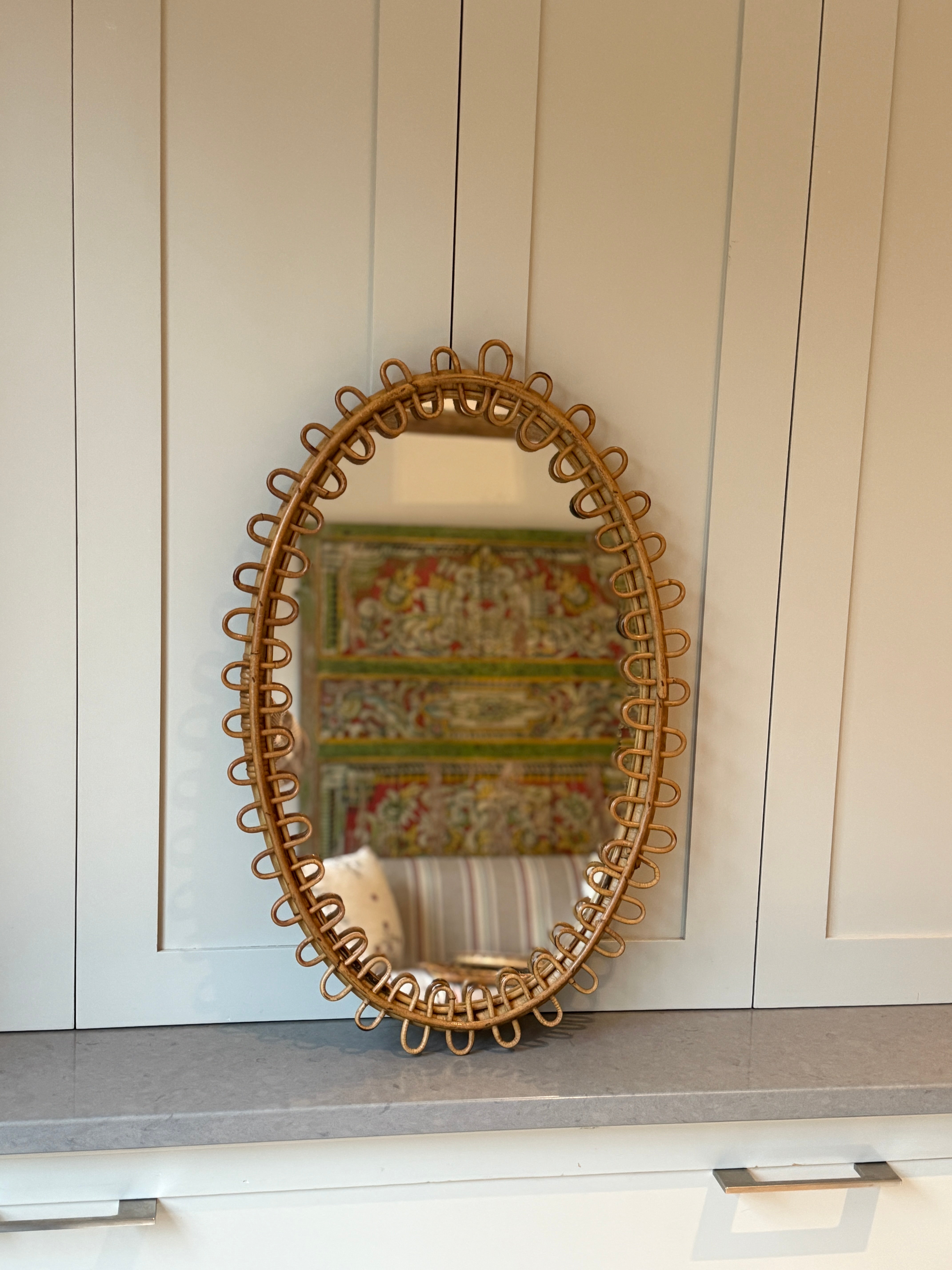 Oval Cane Albini Mirror