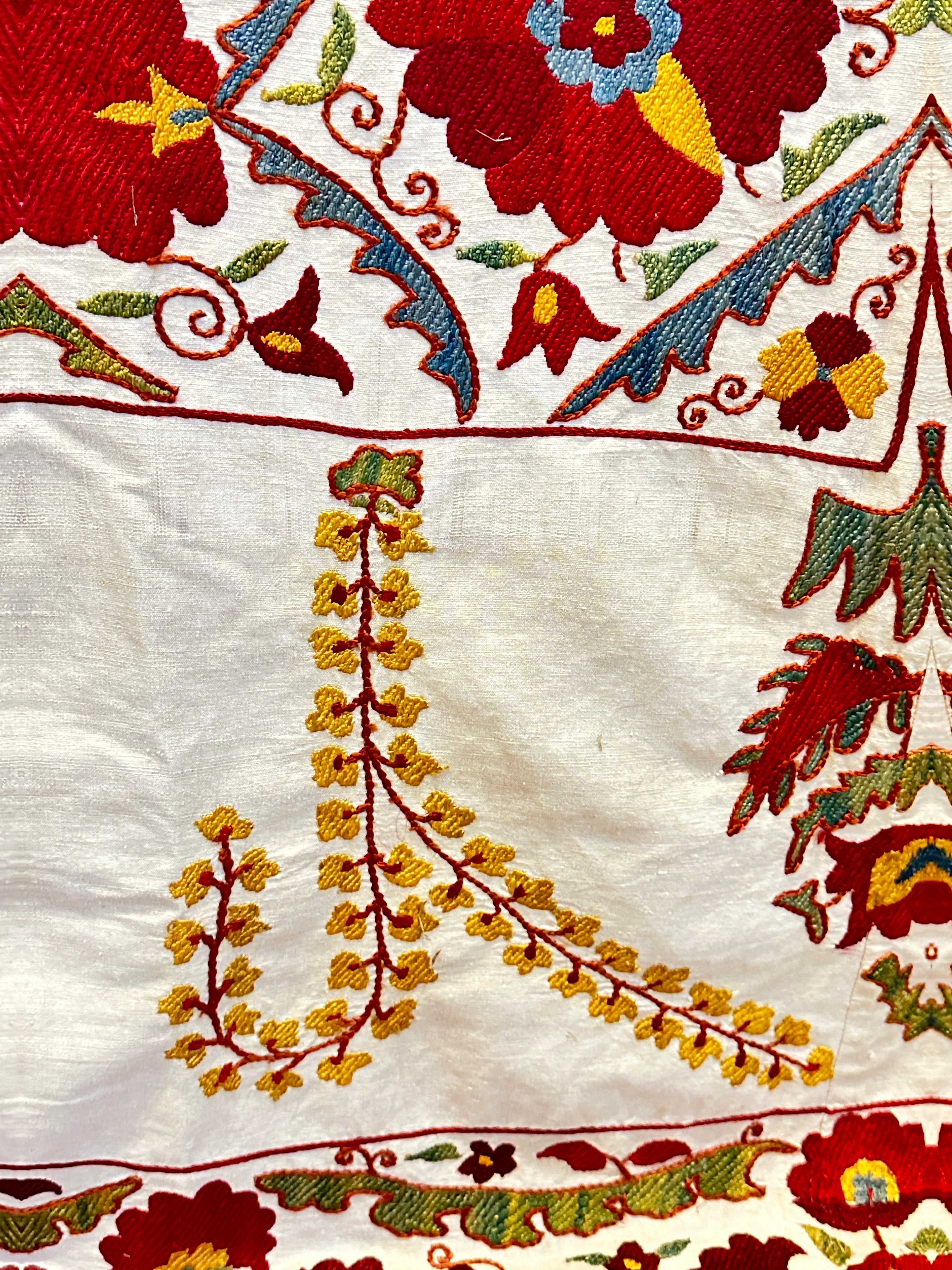 Large Antique Silk on Cotton Suzani