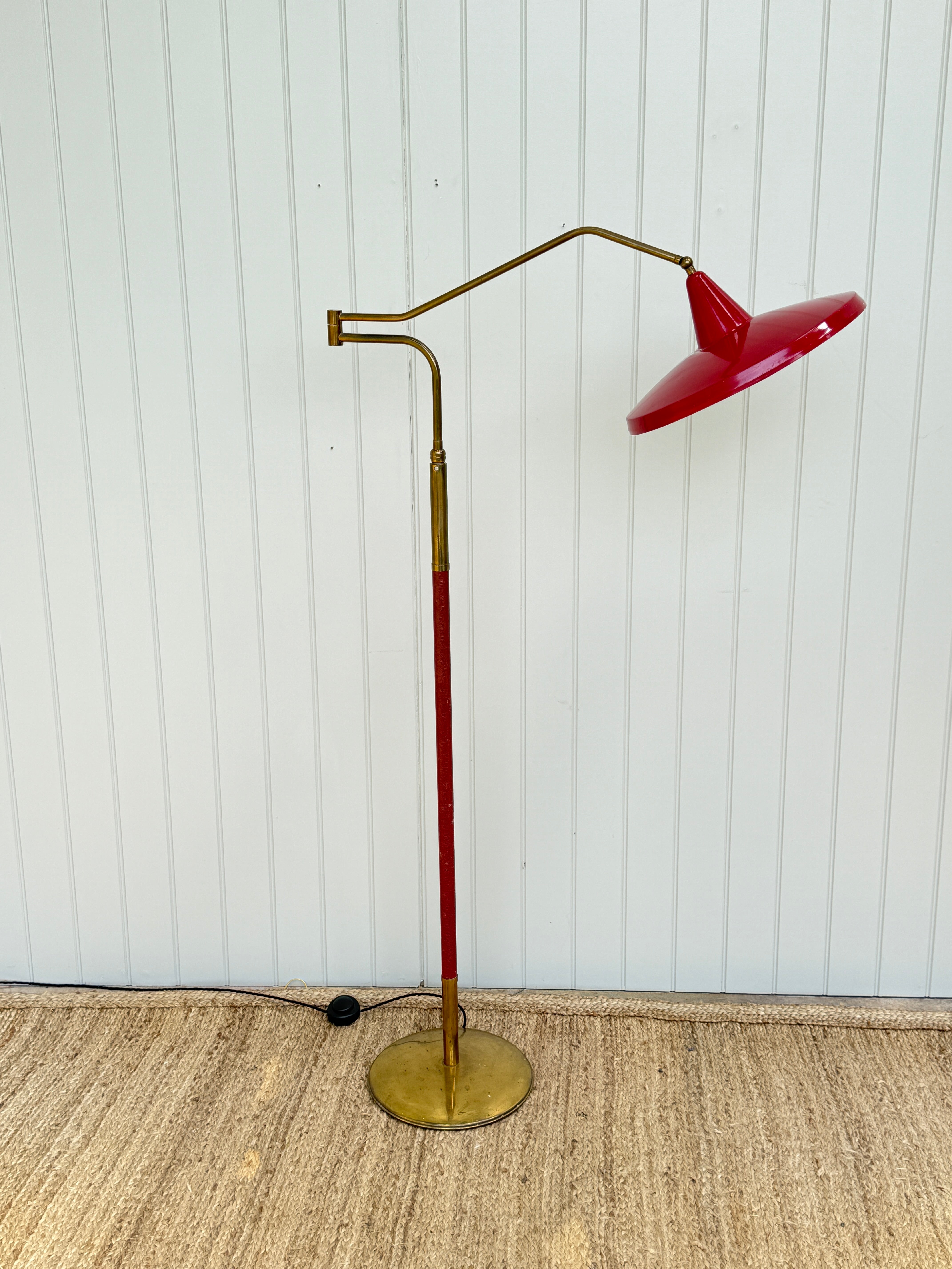 1950s Stilnovo Red Standard Lamp