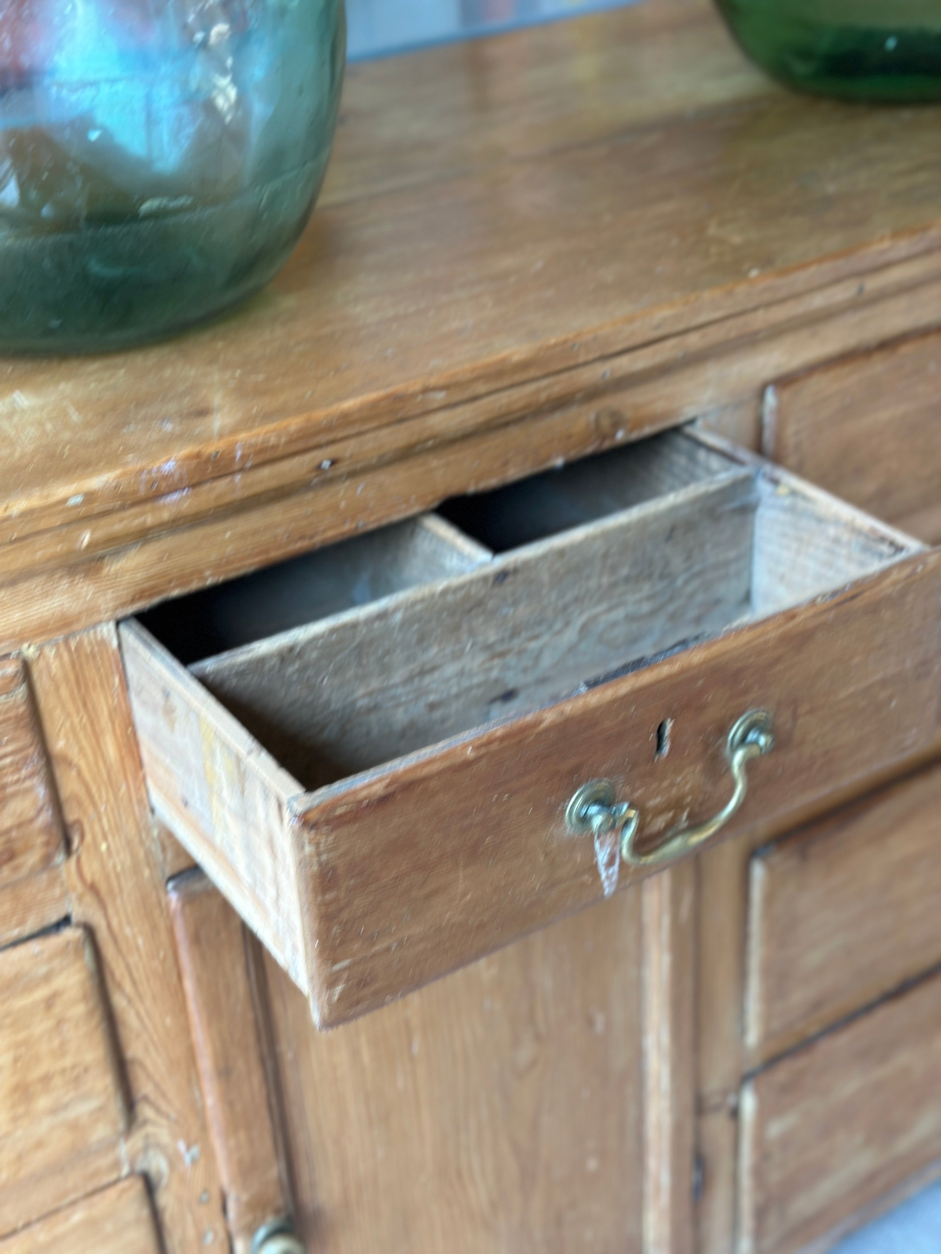 Large Antique Pine Sideboard with great patina