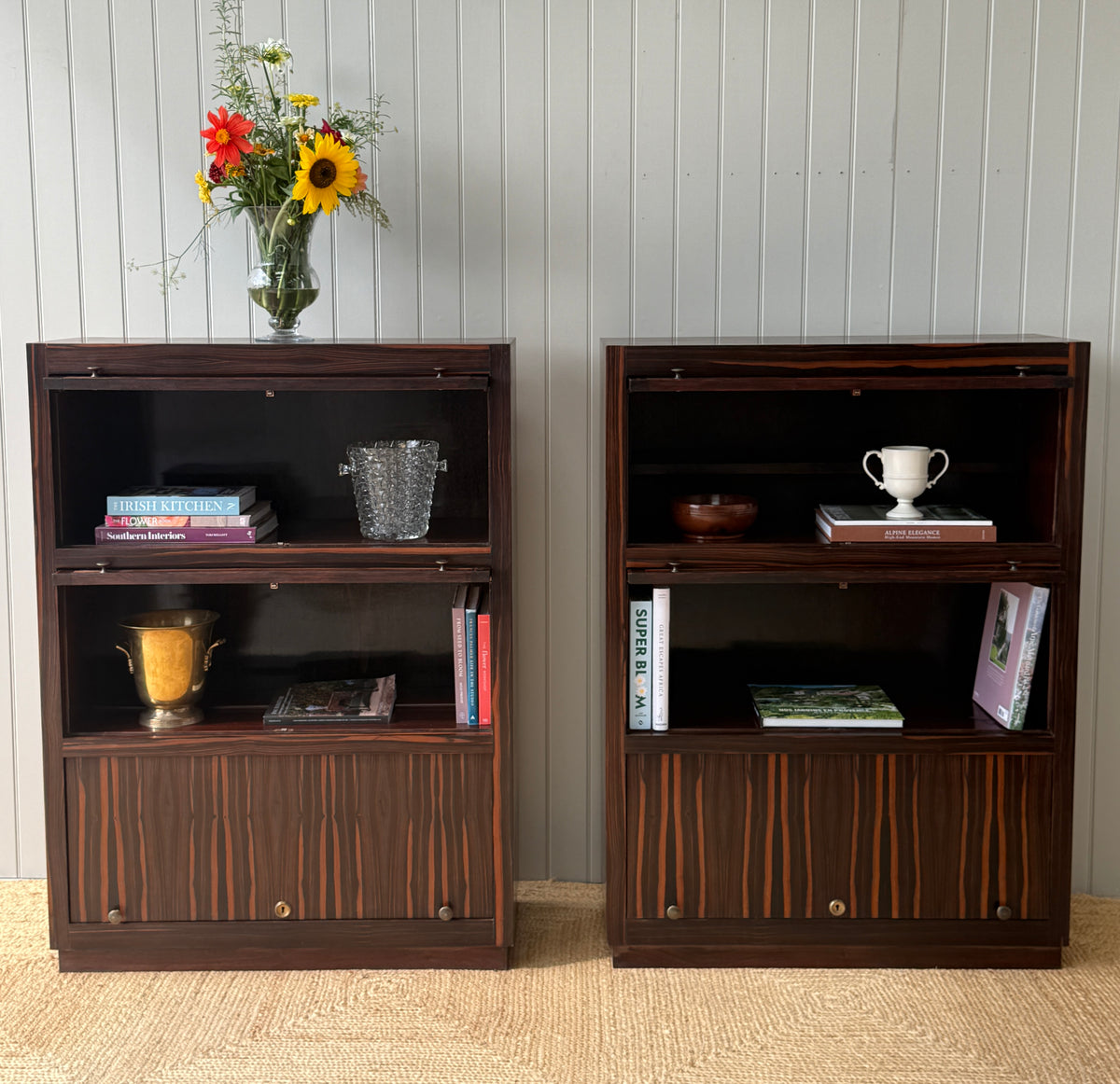 Pair of Macassar Ebony Bookcases