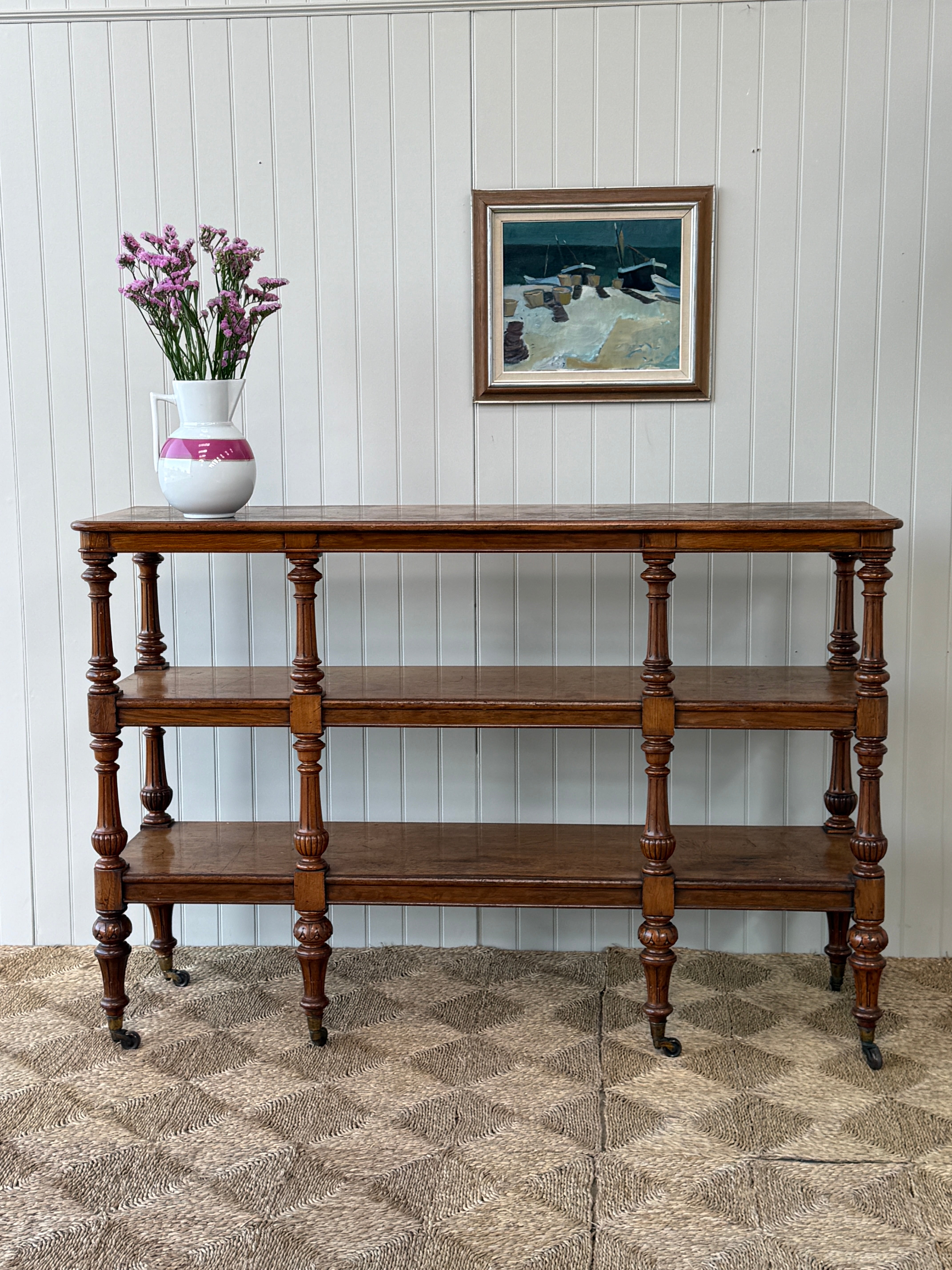 Large 19th Century Golden Oak 3 Tier Buffet