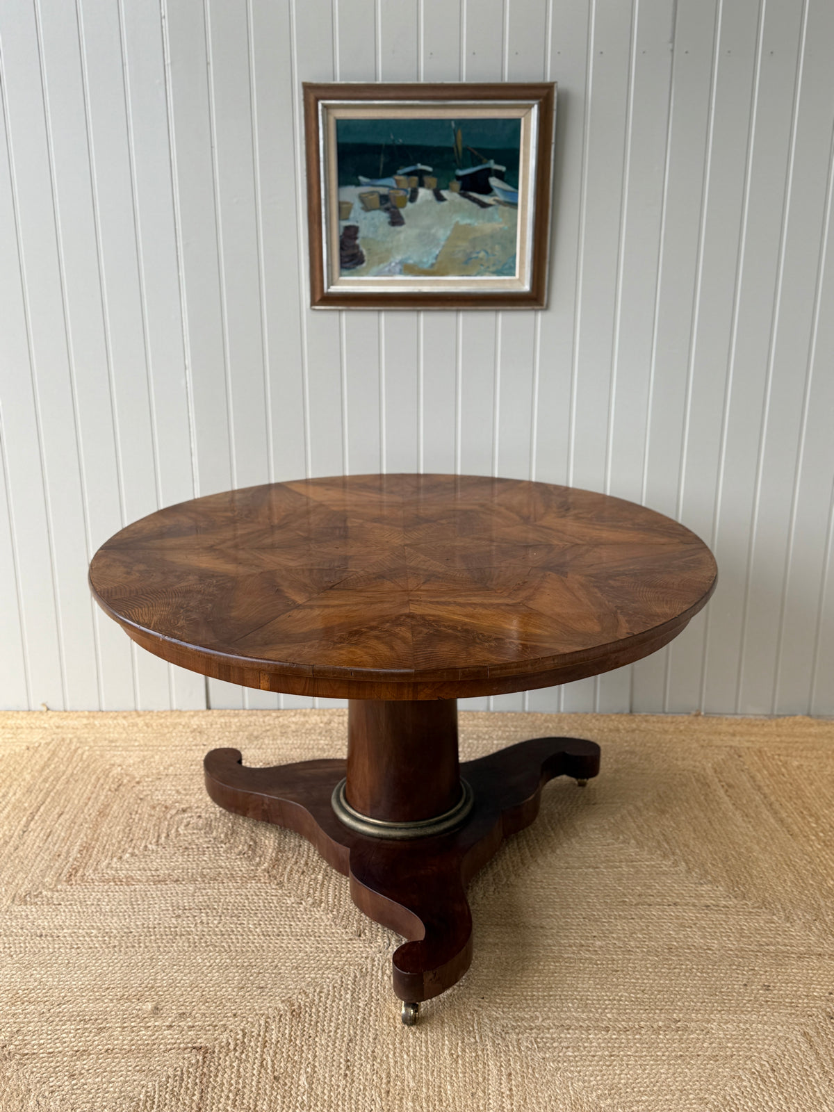 19th Century Walnut Book Matched Centre Table