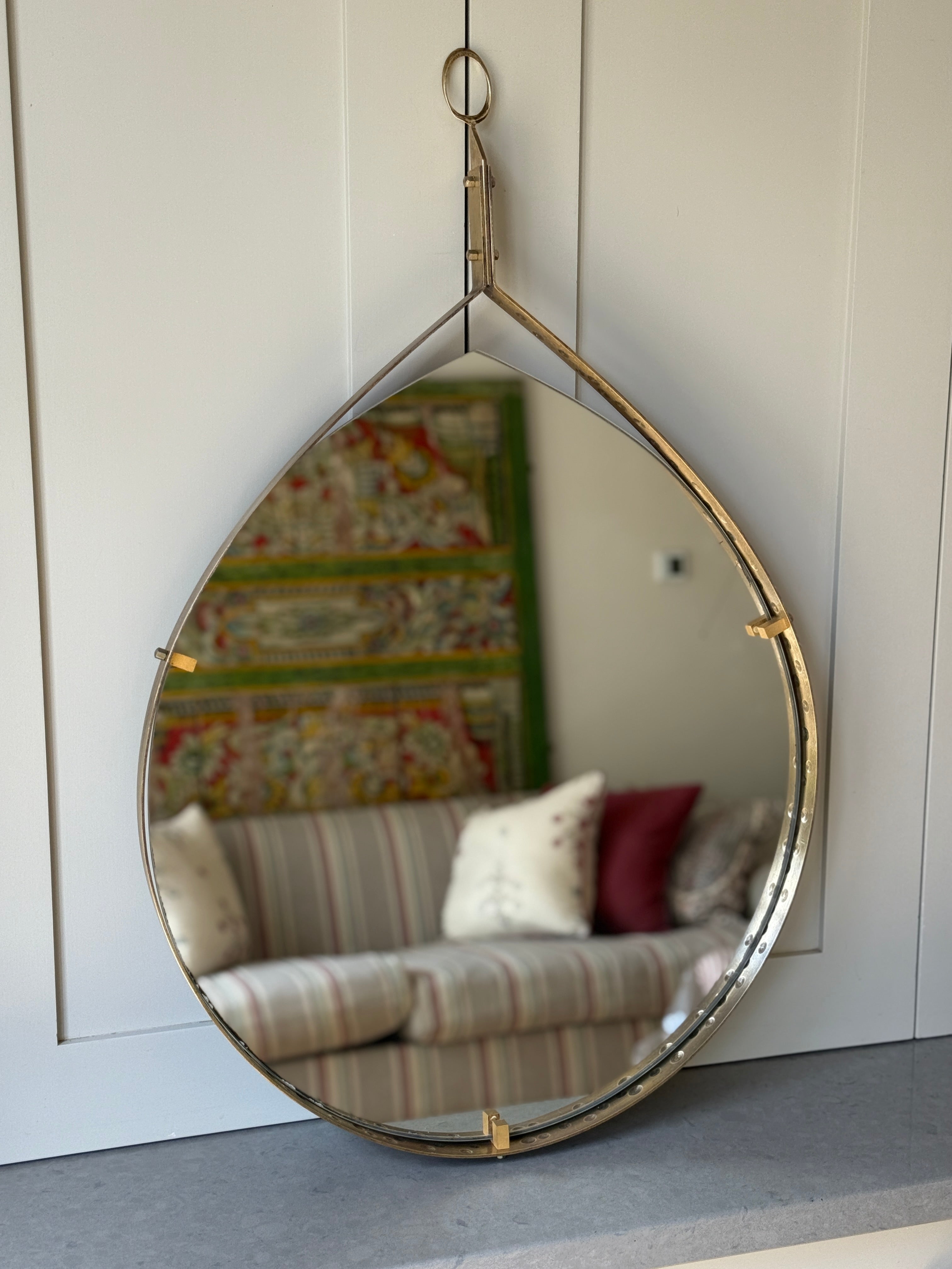 Brass Italian Tear Drop Mirror