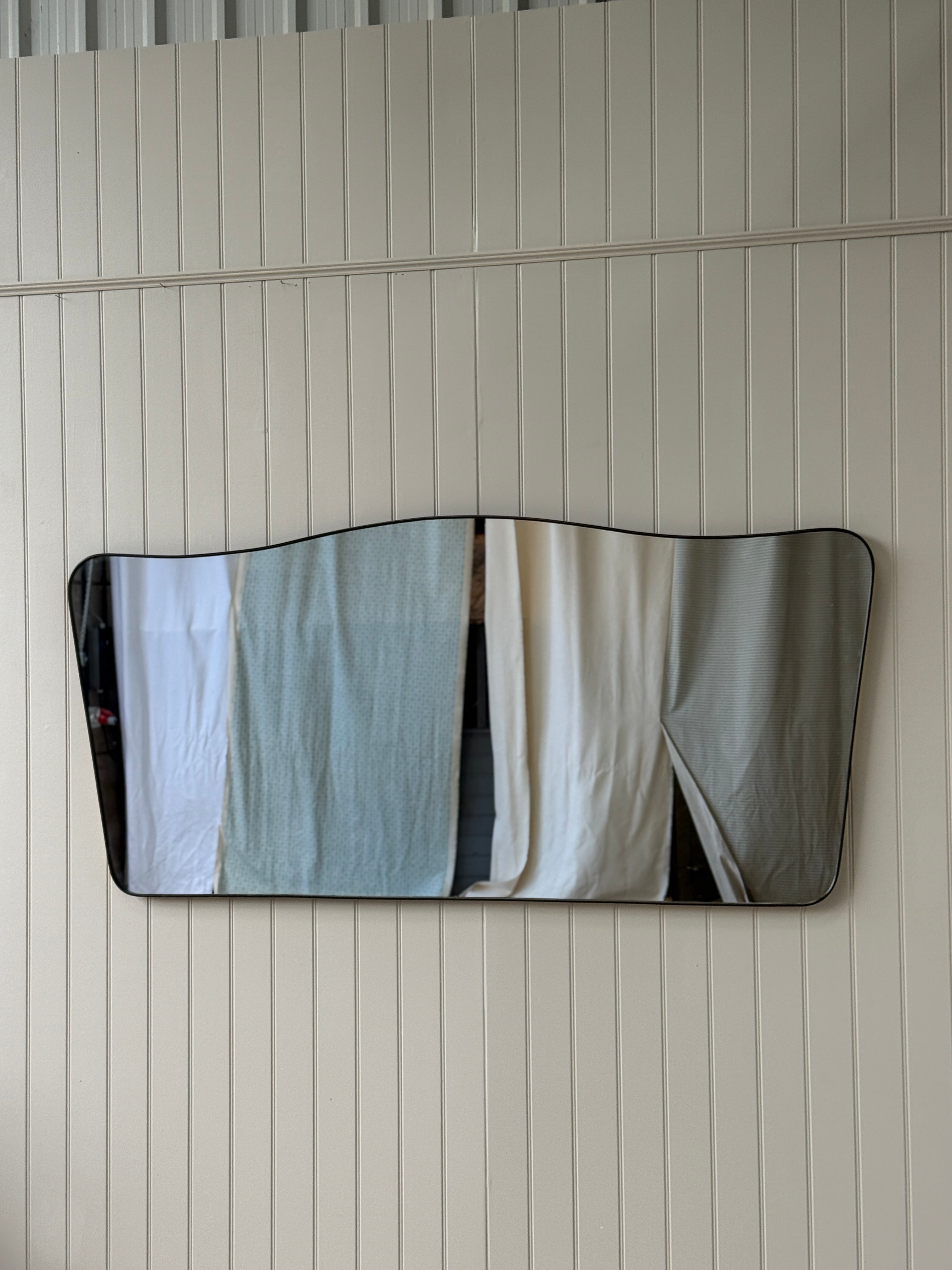 Large Landscape Brass Shield Mirror
