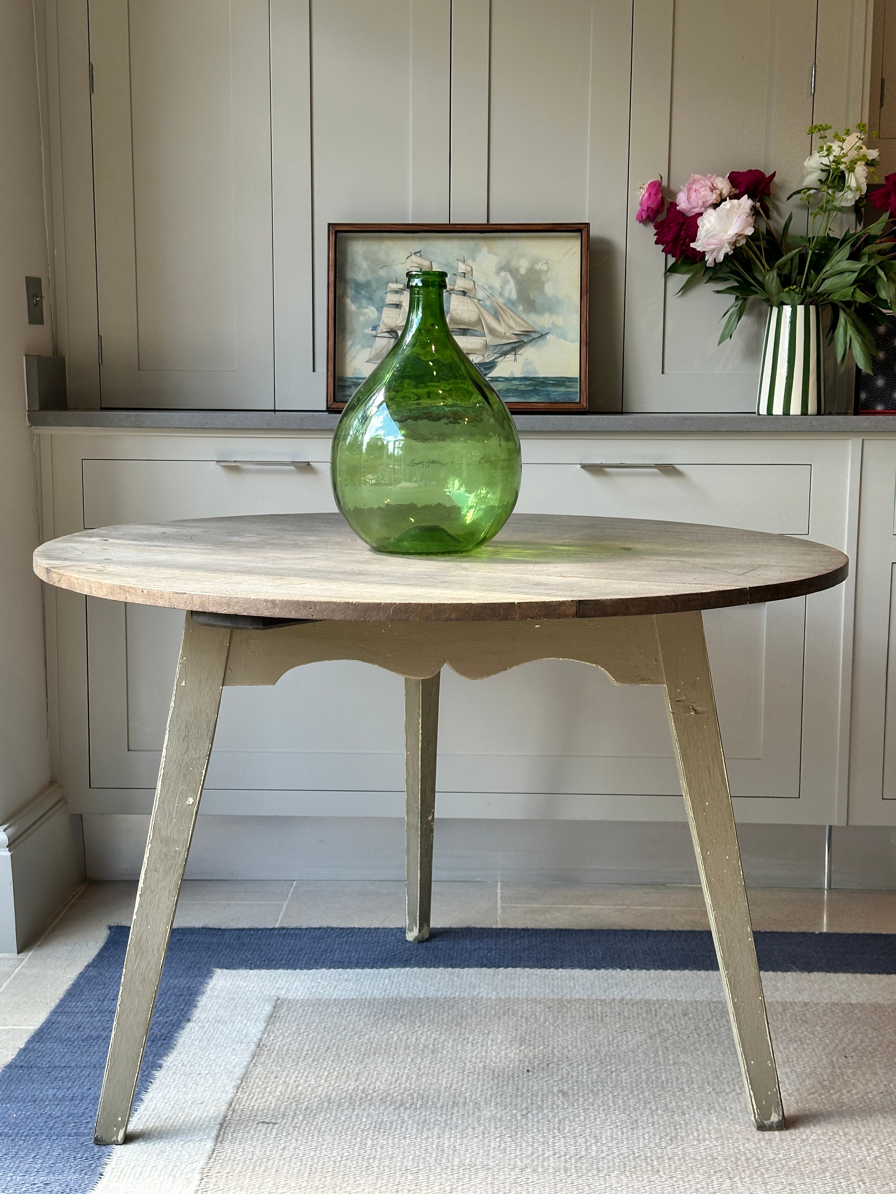 Vintage Large Pine Cricket Table