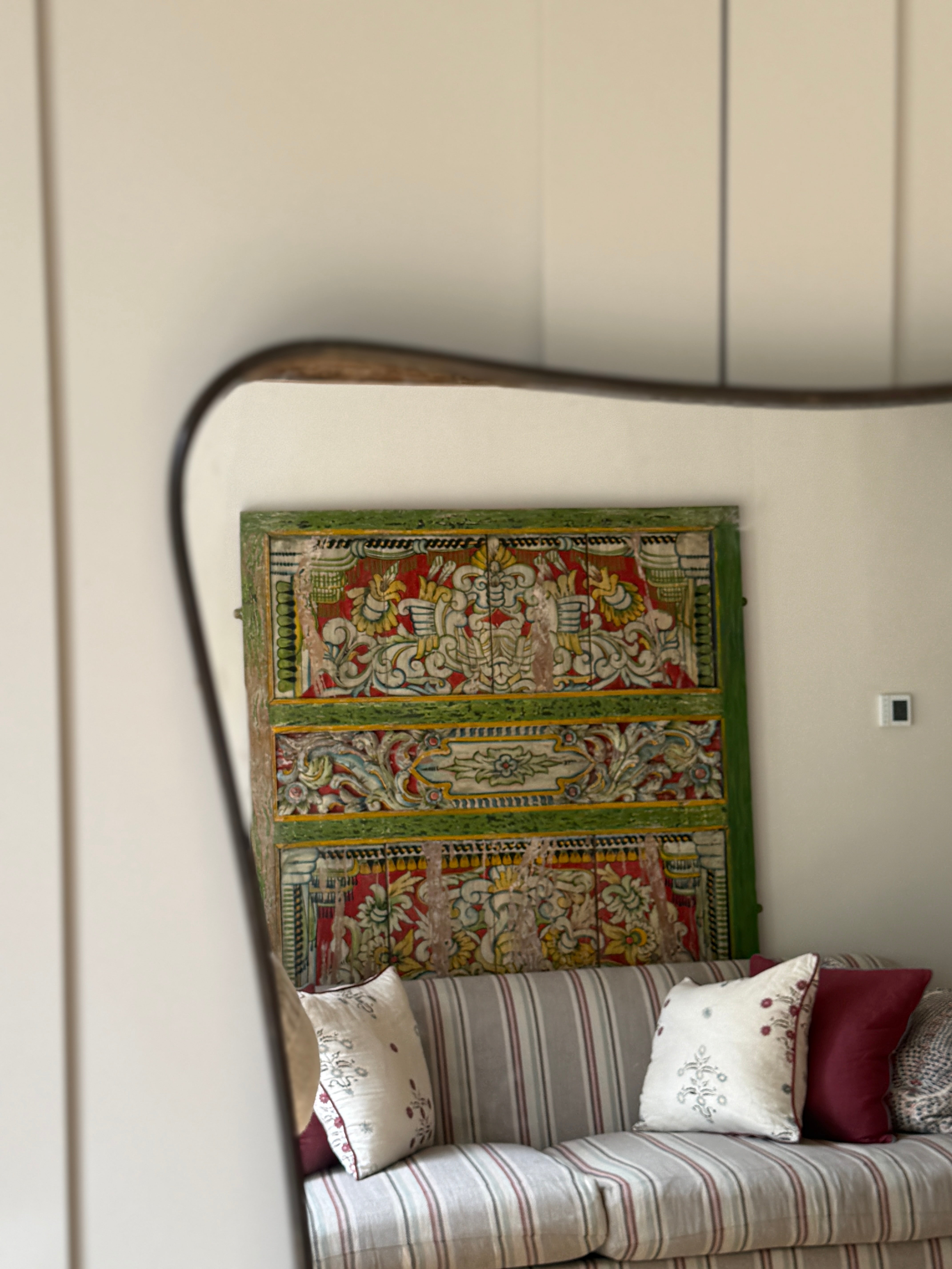 1950s Italian Brass Shield Mirror (72.5x 51cm)
