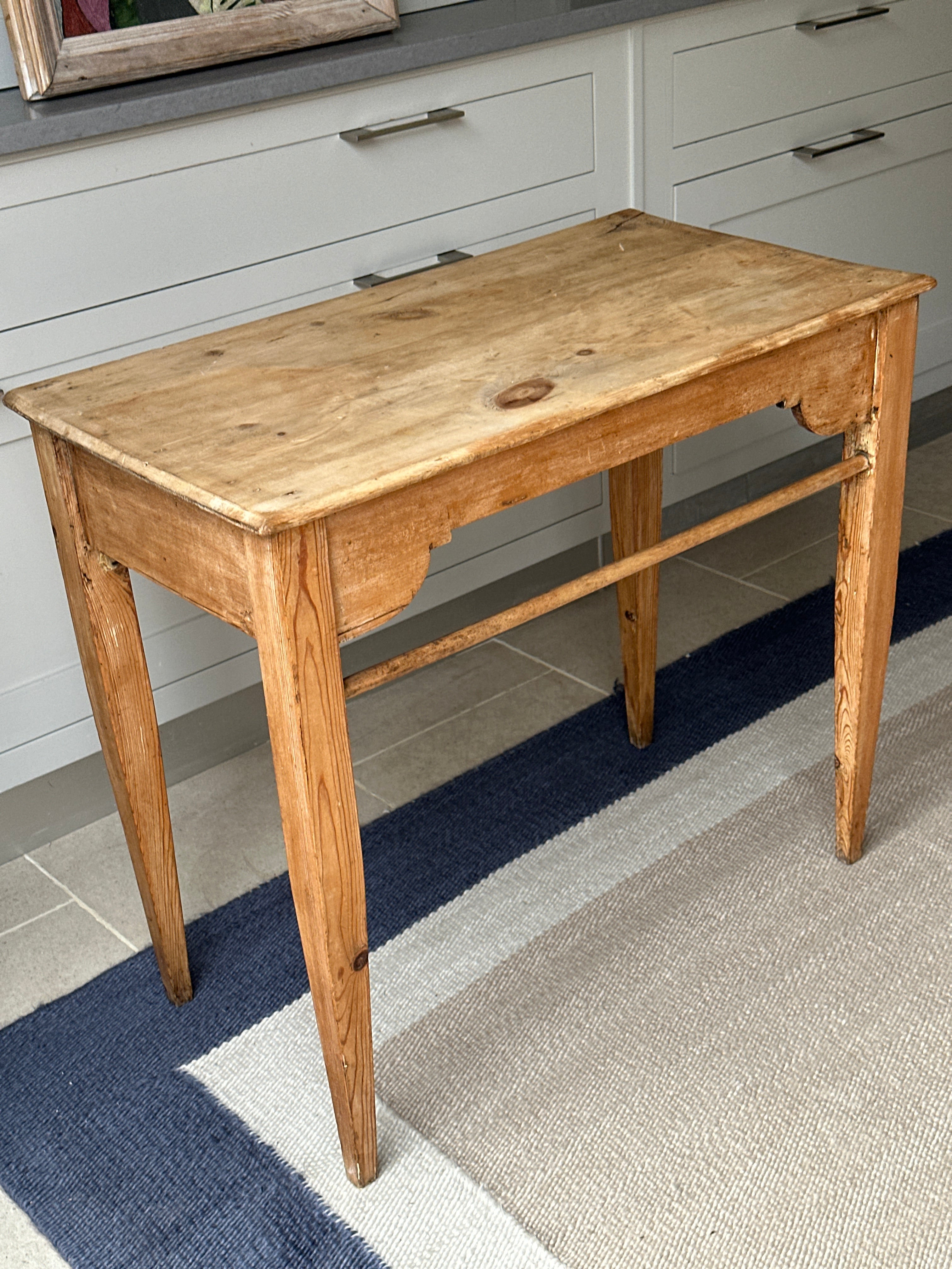 Lovely Antique Pine Table with Rail