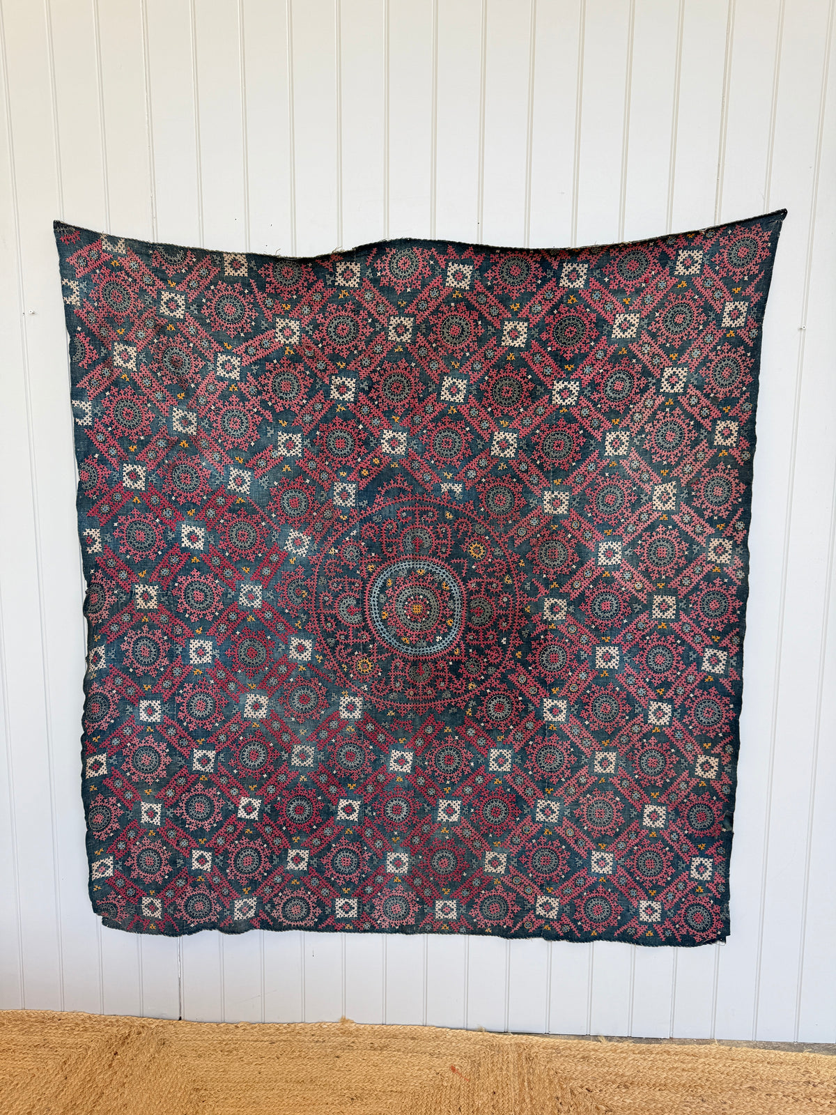 Armenian Marash Cotton Embroidered Panel, Eastern Turkey, Late 19th Century