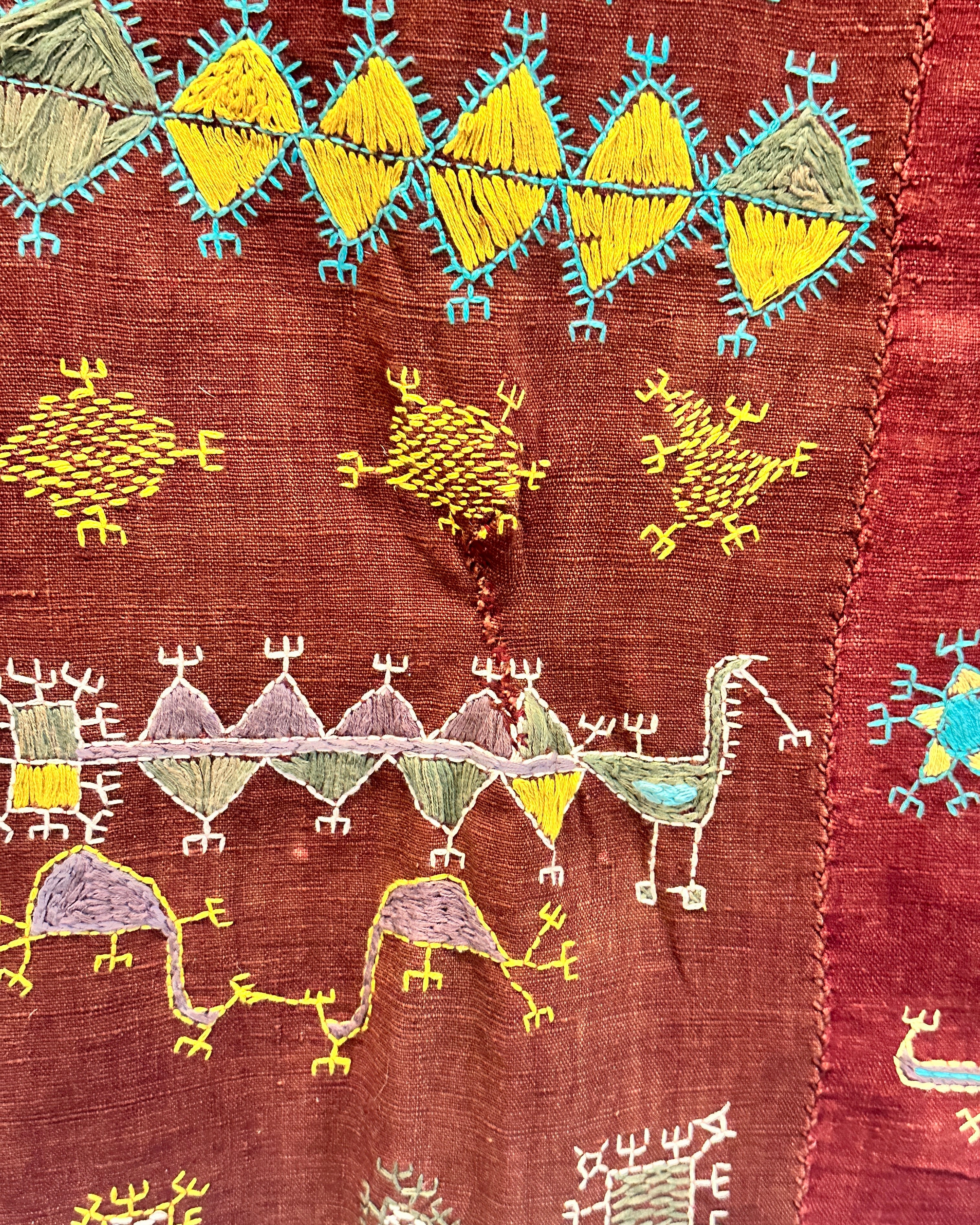 Shekaweti Red Embroidered Textile from Jaisalmer