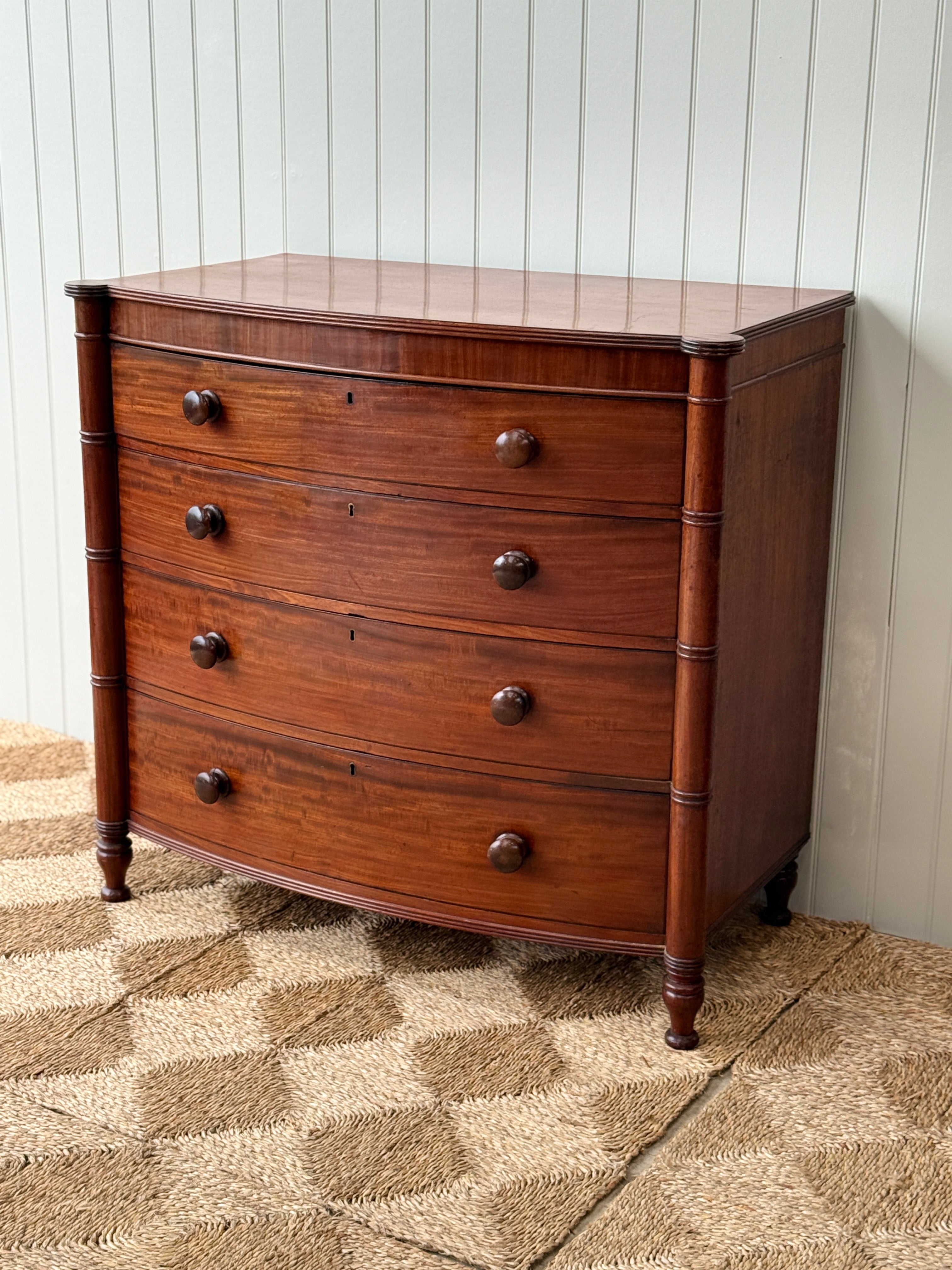 Scottish Mahogany Bow Fronted Chest of Drawers